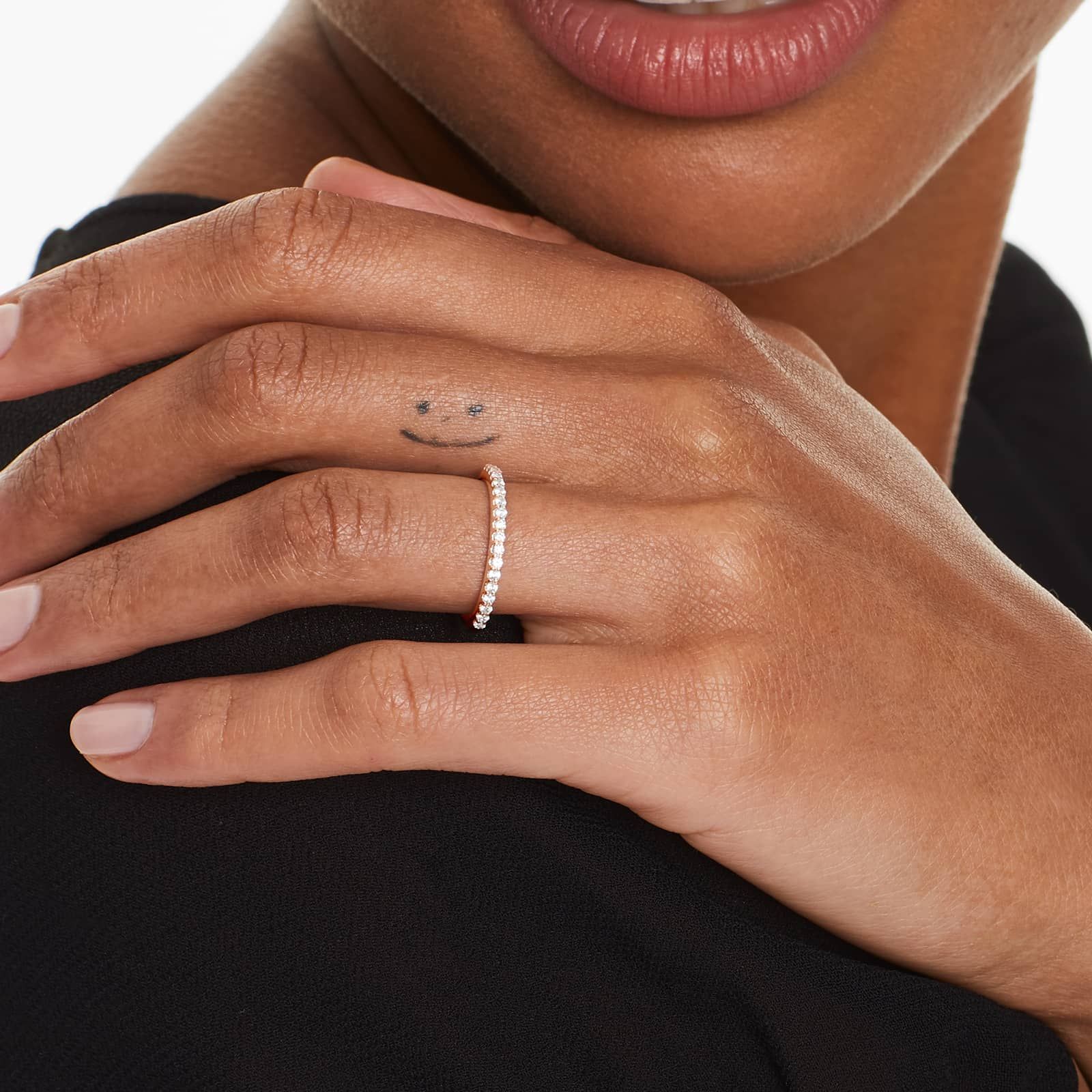 Pavé Diamond Wedding Ring In 14K Rose Gold (2.00mm)