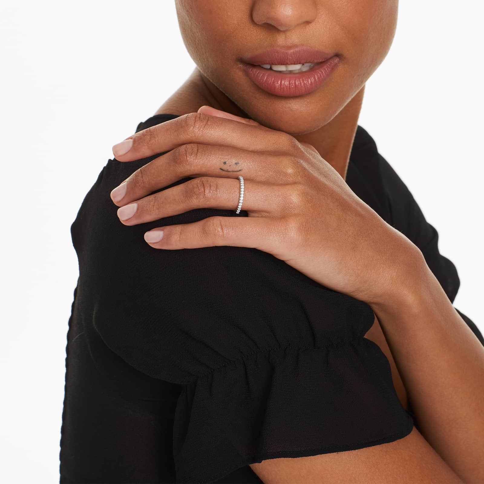 Pavé Diamond Wedding Ring In 14K White Gold (2.00mm)