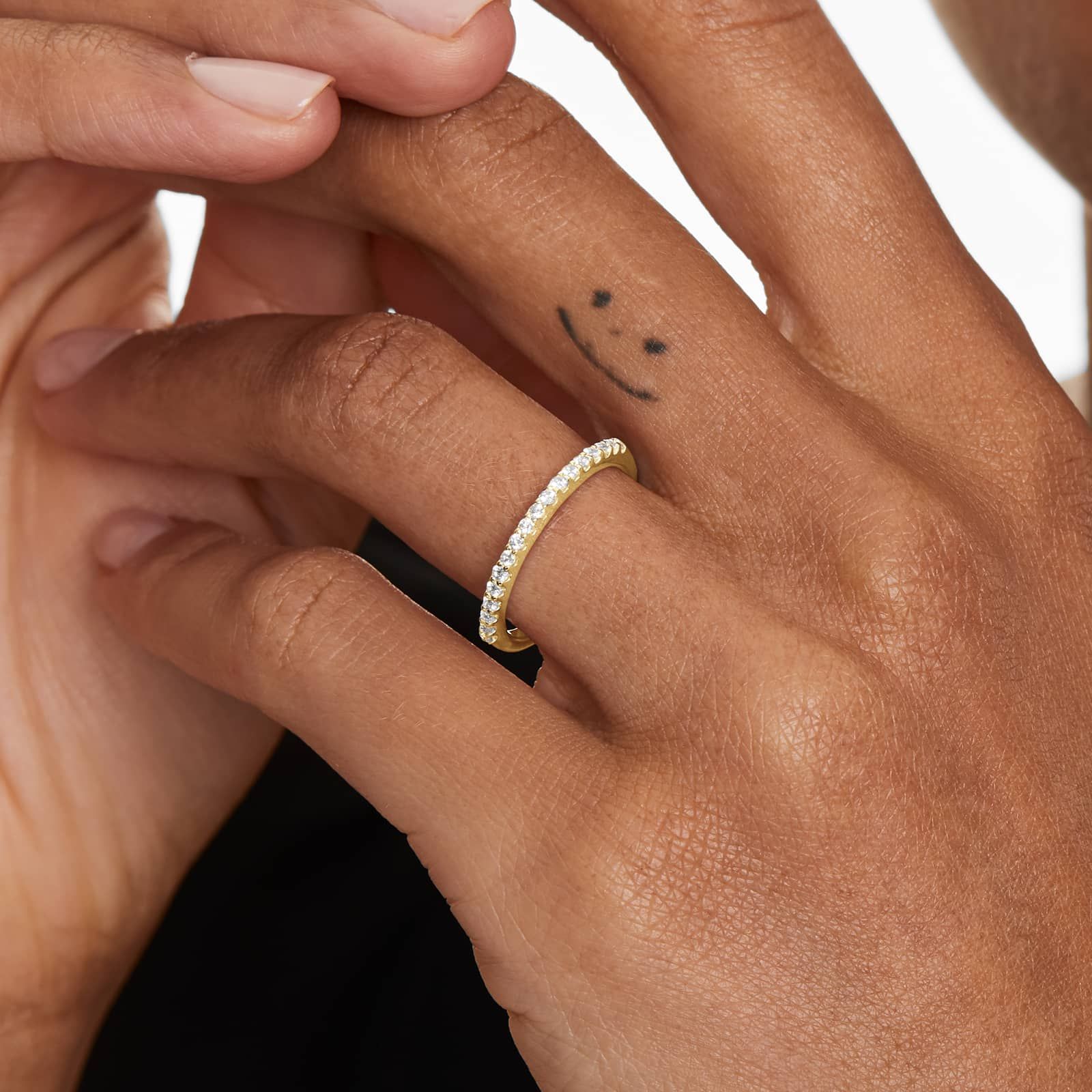 Pavé Diamond Wedding Ring In 14K Yellow Gold (2.00mm)