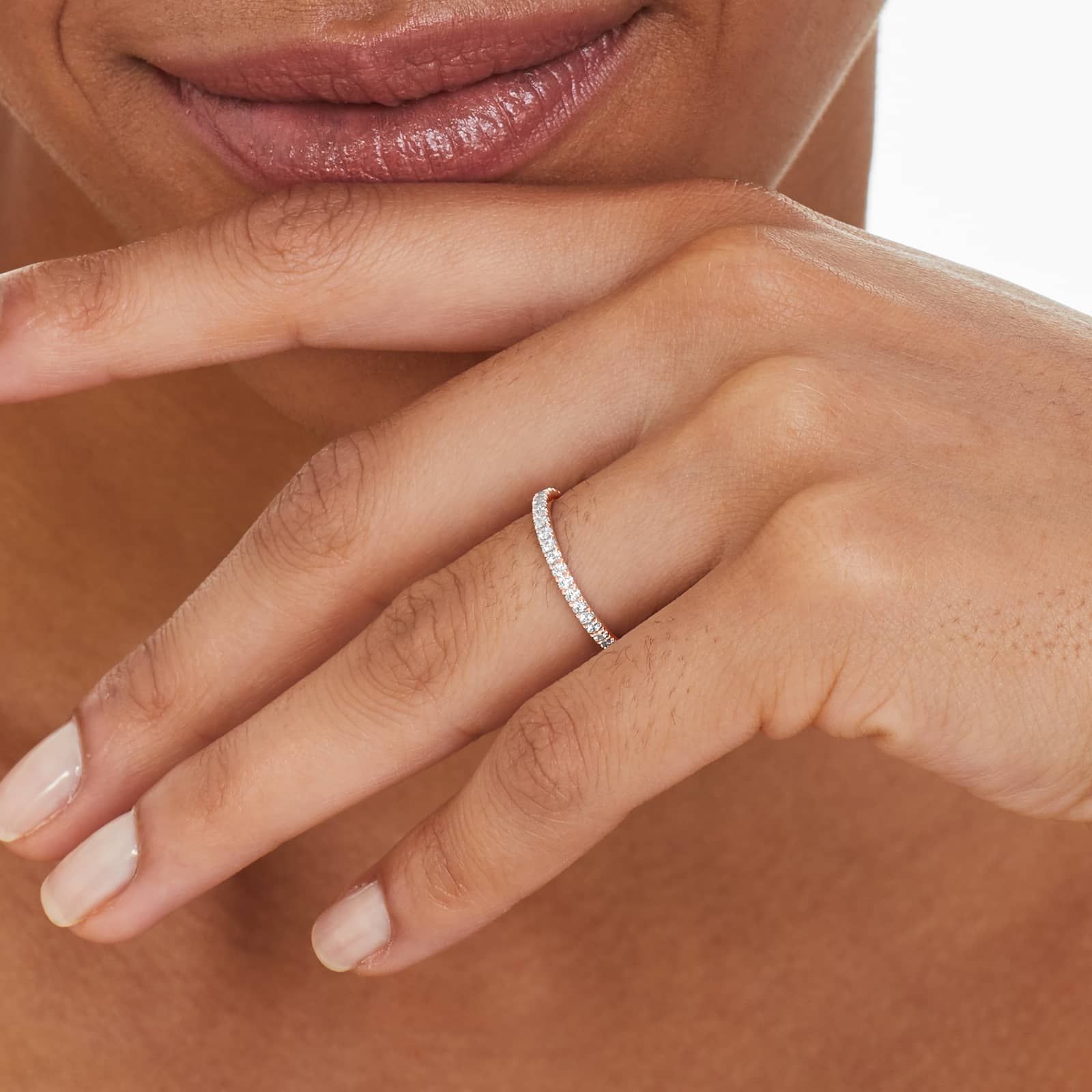 Pavé Diamond Wedding Ring In 14K Rose Gold (2.00mm)