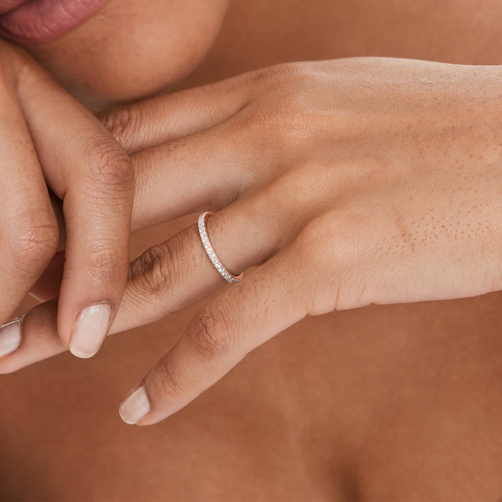 Pavé Diamond Wedding Ring In 14K Rose Gold (2.00mm)