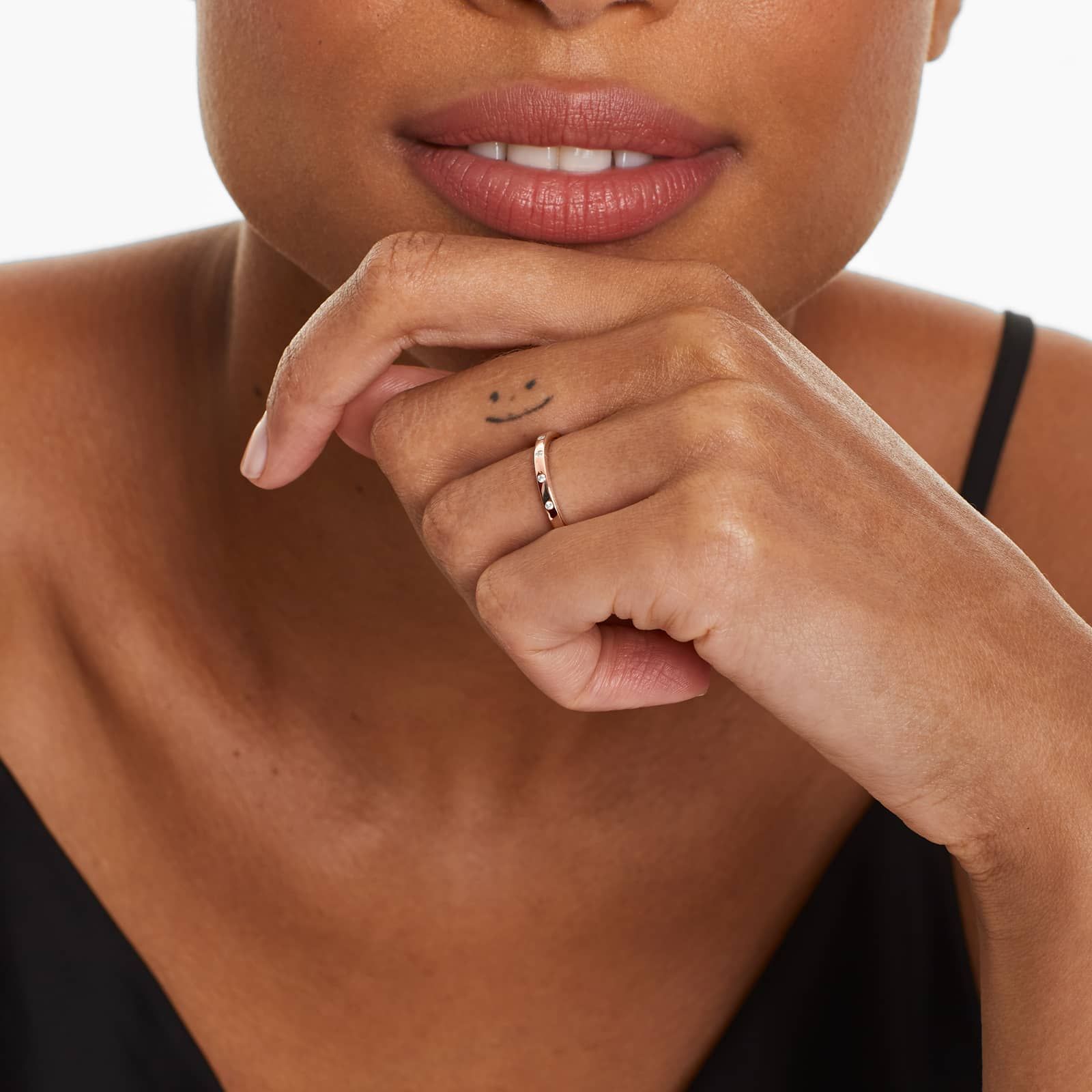 Sleek Accent Diamond Wedding Ring In 14K Rose Gold (2.00mm)