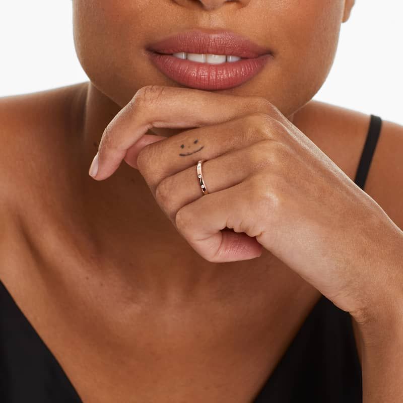 Sleek Accent Diamond Wedding Ring In 14K Rose Gold (2.00mm)