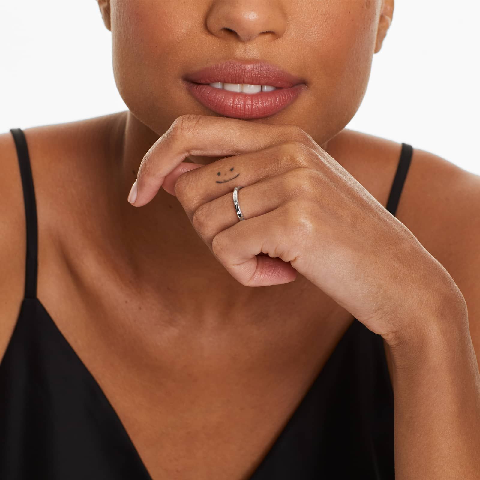 Sleek Accent Diamond Wedding Ring In 14K White Gold (2.00mm)