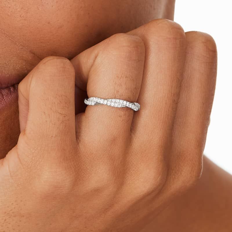 Pavé Rope Diamond Wedding Ring In Platinum (2.60mm)