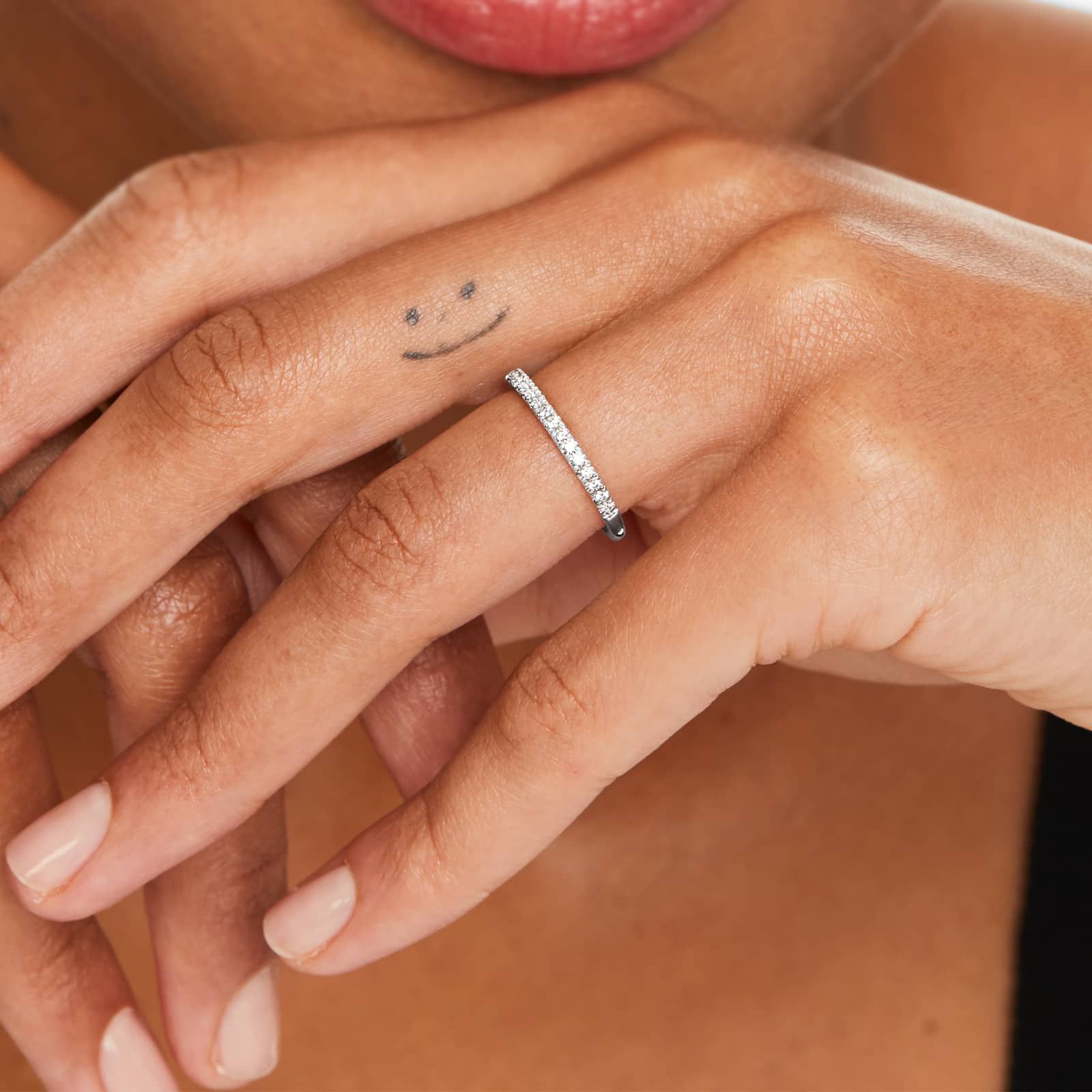 Thin Pavé Set Diamond Wedding Ring In Platinum (1.50mm)