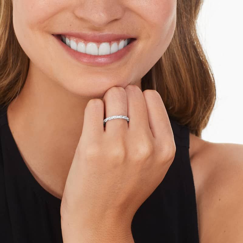 Twisted Pavé Diamond Wedding Ring In 14K White Gold (2.00mm)