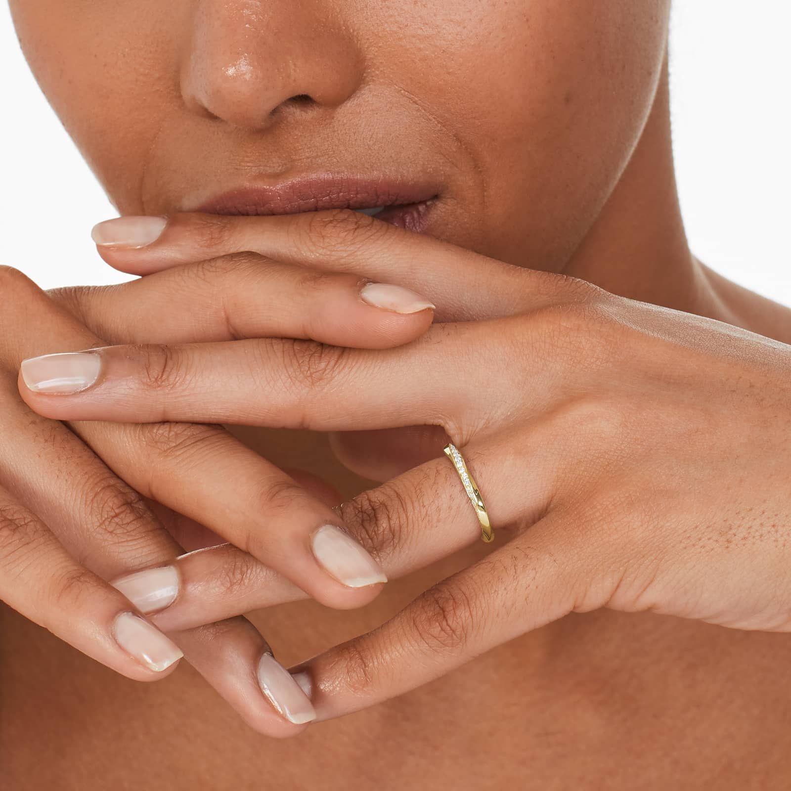 Helix Pavé Diamond Wedding Ring In 18K Yellow Gold (3.00mm)