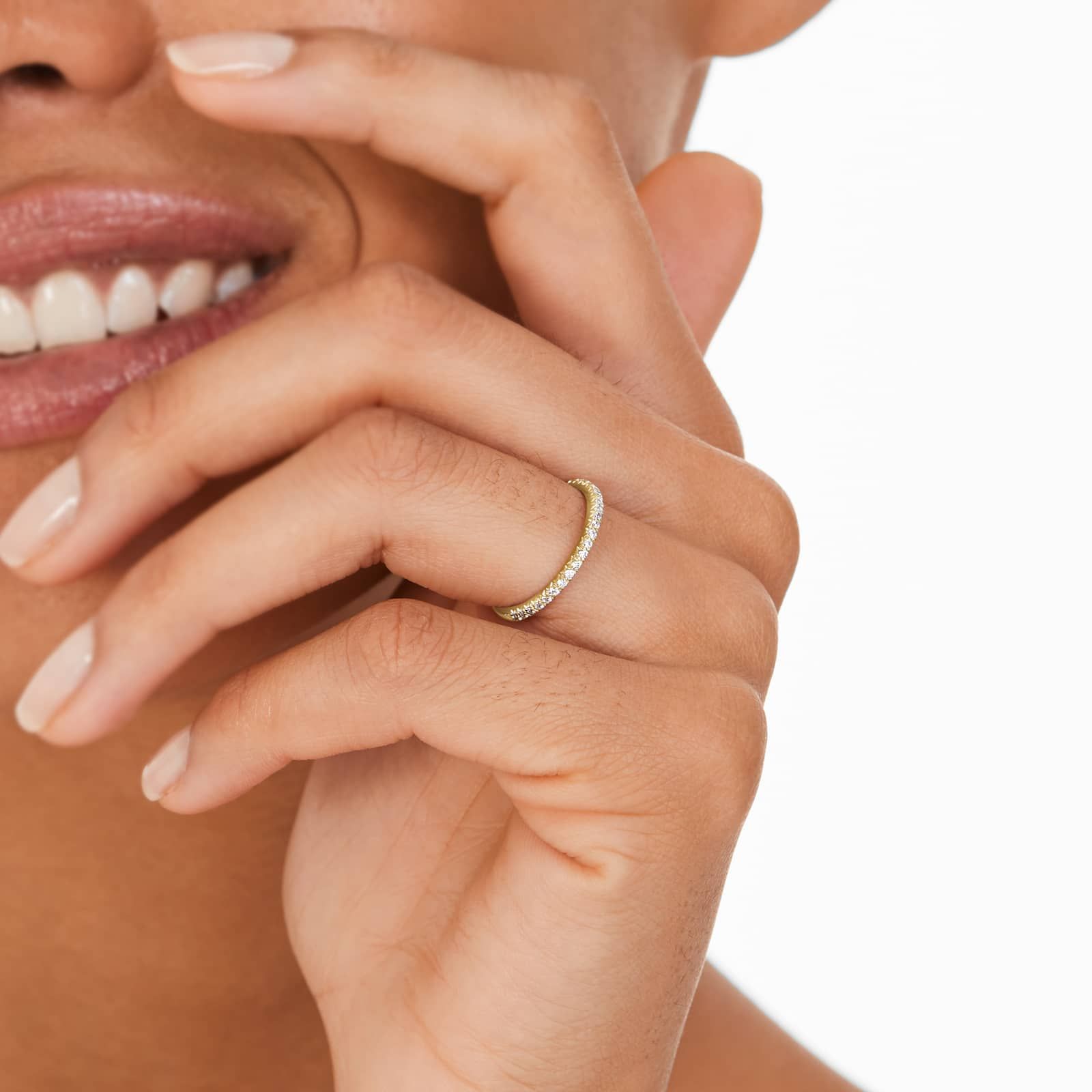 Contour Pavé Diamond Wedding Ring In 14K Yellow Gold (2.00mm)