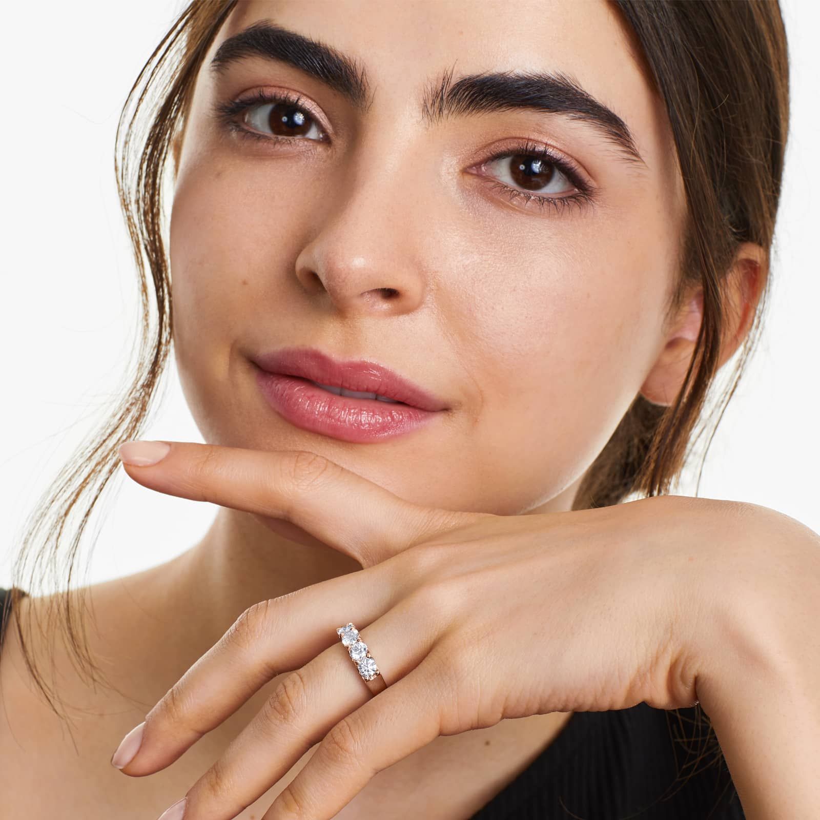 Shared Prong Five Stone Contour Anniversary Ring With 2 CTW Diamonds In 14K Rose Gold (4.00mm)