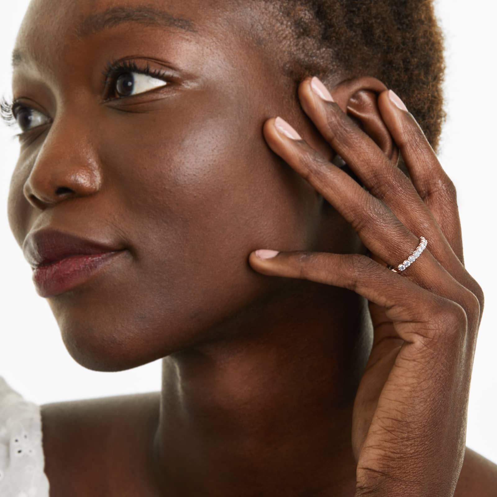 Shared Prong Nine Stone Contour Anniversary Ring With 0.5 CTW Diamonds In 14K Rose Gold (2.00mm)