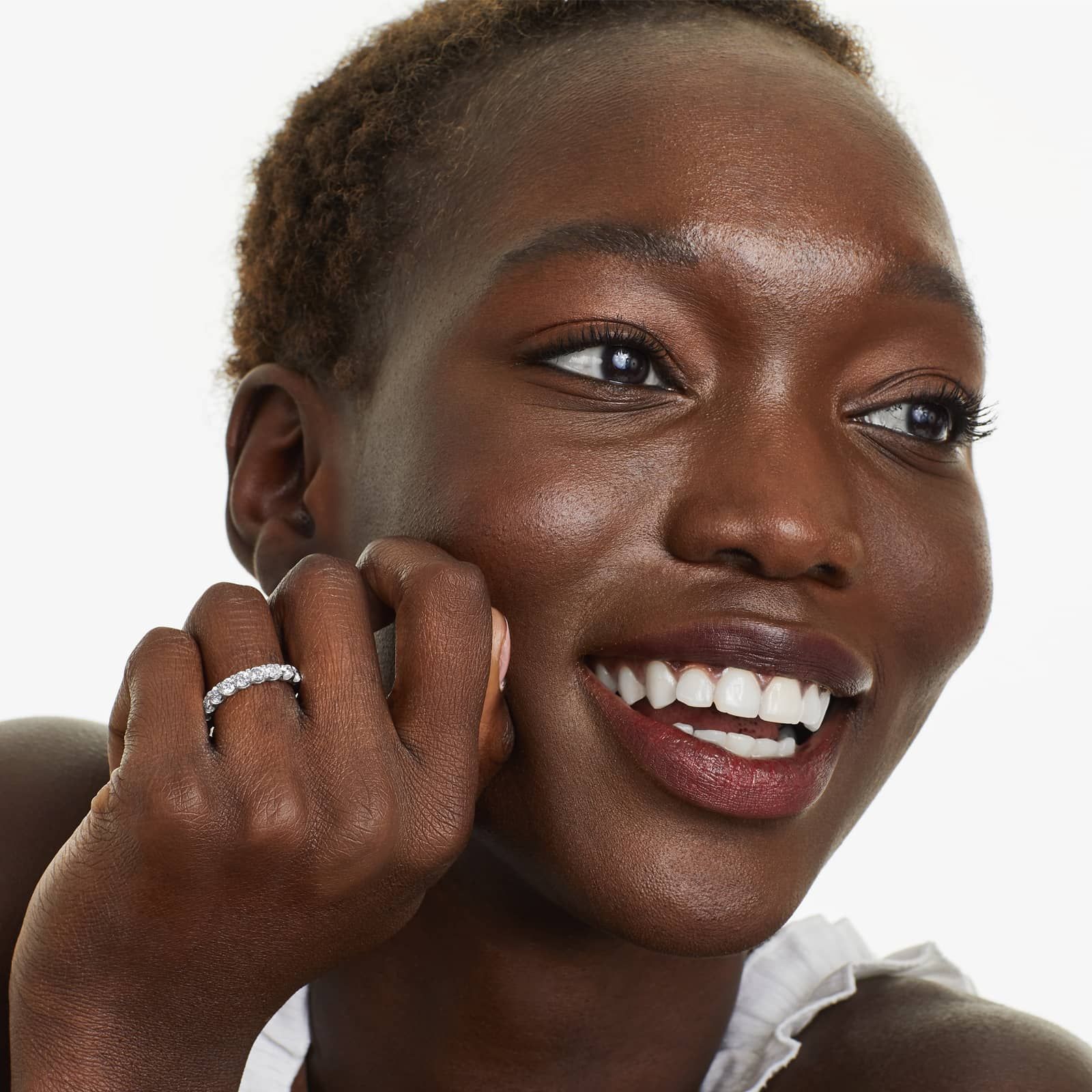 Shared Prong Nine Stone Contour Anniversary Ring With 1 CTW Diamonds In Platinum (3.00mm)