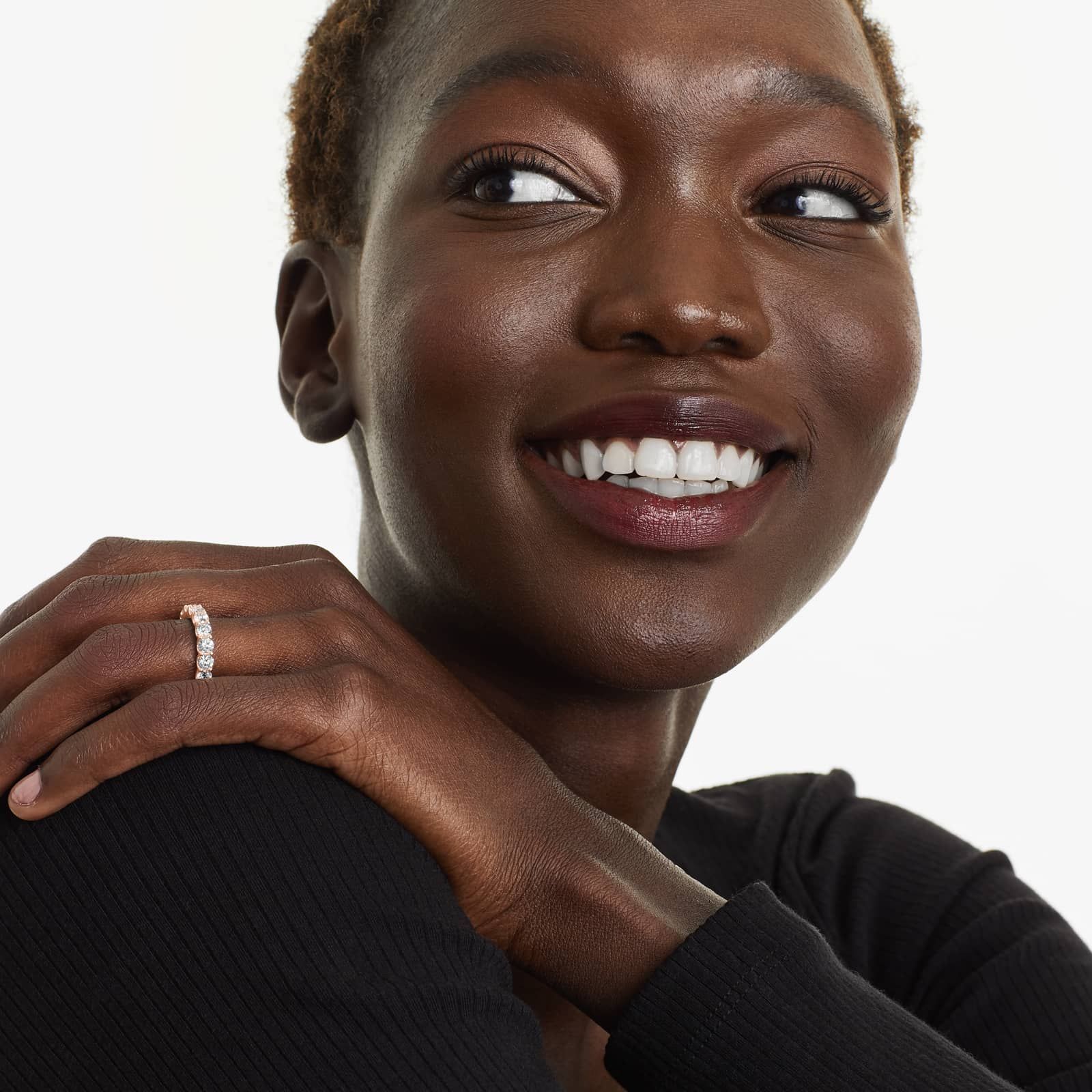 Shared Prong Nine Stone Contour Anniversary Ring With 1.5 CTW Diamonds In 14K Rose Gold (3.00mm)