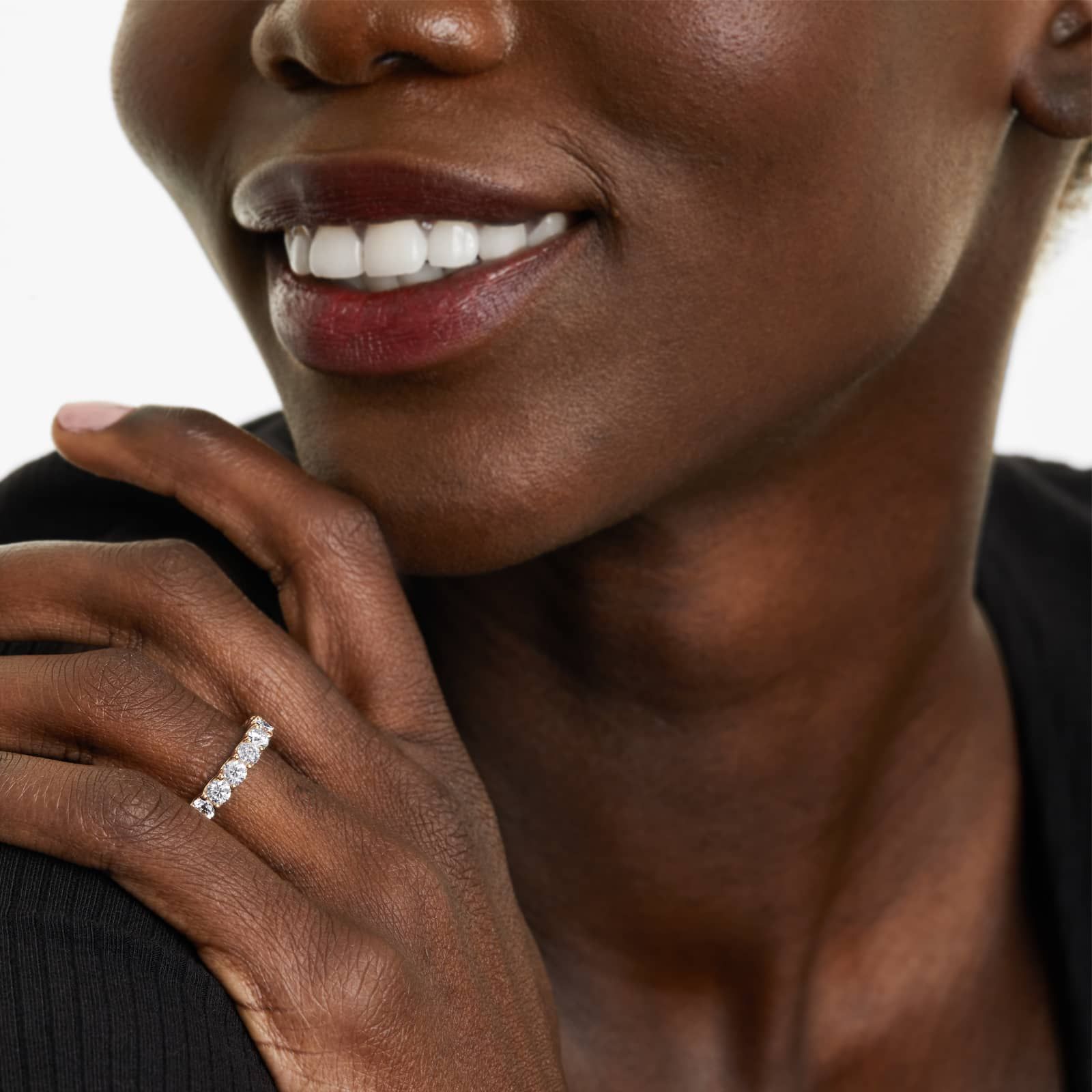 Shared Prong Nine Stone Contour Anniversary Ring With 1.5 CTW Diamonds In 14K Yellow Gold (3.00mm)