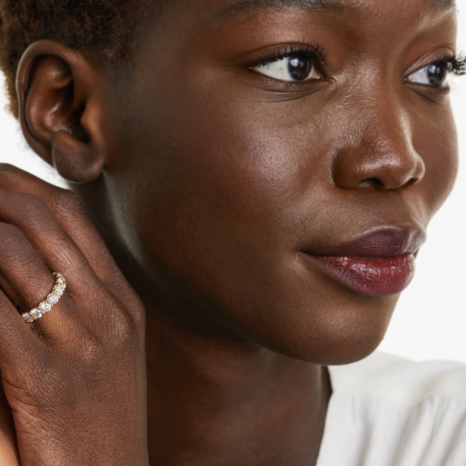 Shared Prong Nine Stone Contour Anniversary Ring With 2 CTW Diamonds In 14K Yellow Gold (3.50mm)