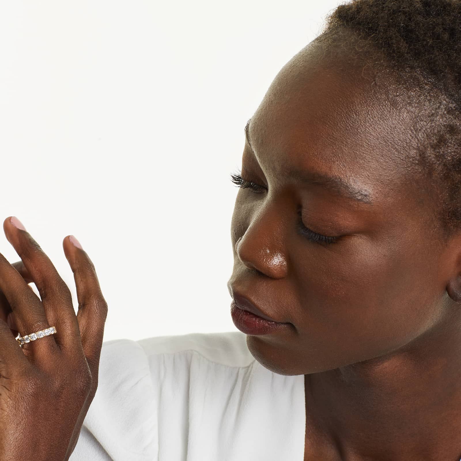 Shared Prong Nine Stone Contour Anniversary Ring With 2 CTW Diamonds In 14K Yellow Gold (3.50mm)