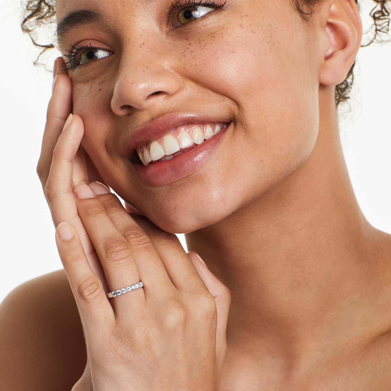 Shared Prong Seven Stone Contour Anniversary Ring With 0.5 CTW Diamonds In Platinum (2.00mm)