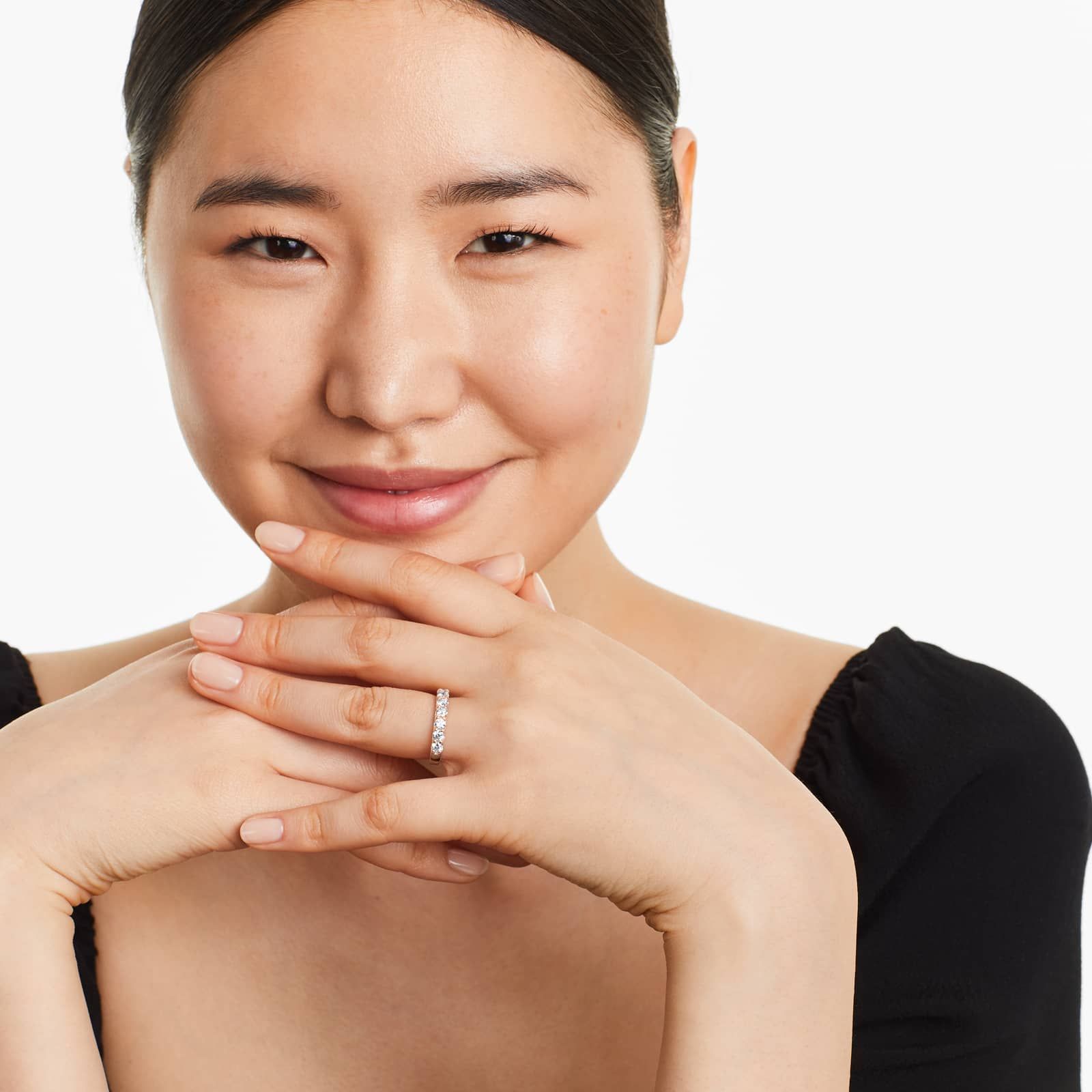 Shared Prong Seven Stone Contour Anniversary Ring With 0.75 CTW Diamonds In 14K Rose Gold (2.50mm)