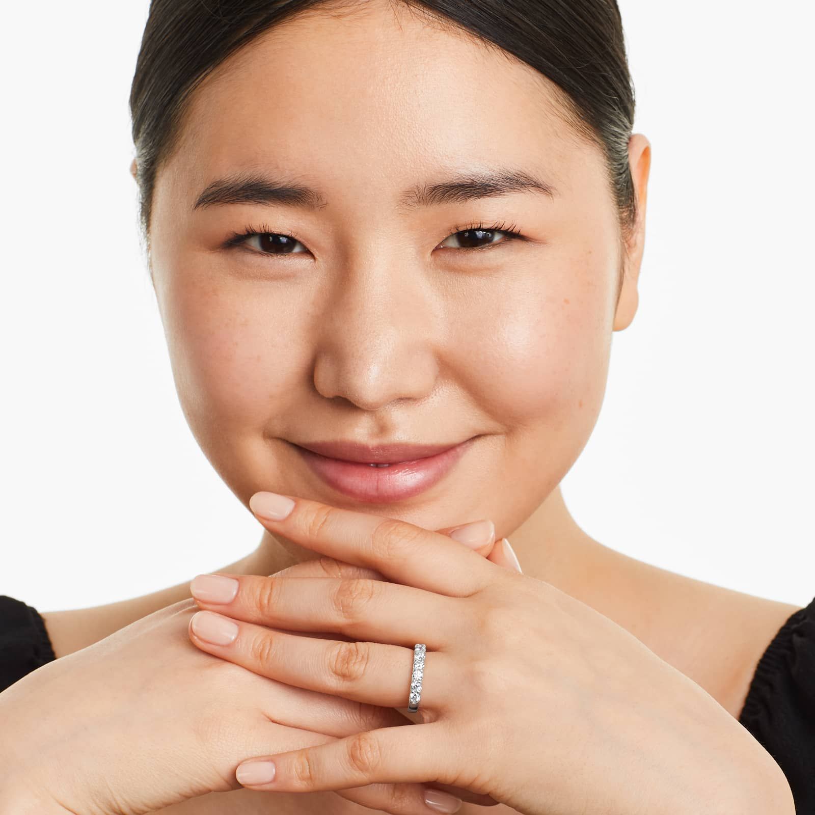 Shared Prong Seven Stone Contour Anniversary Ring With 0.75 CTW Diamonds In 14K White Gold (2.50mm)