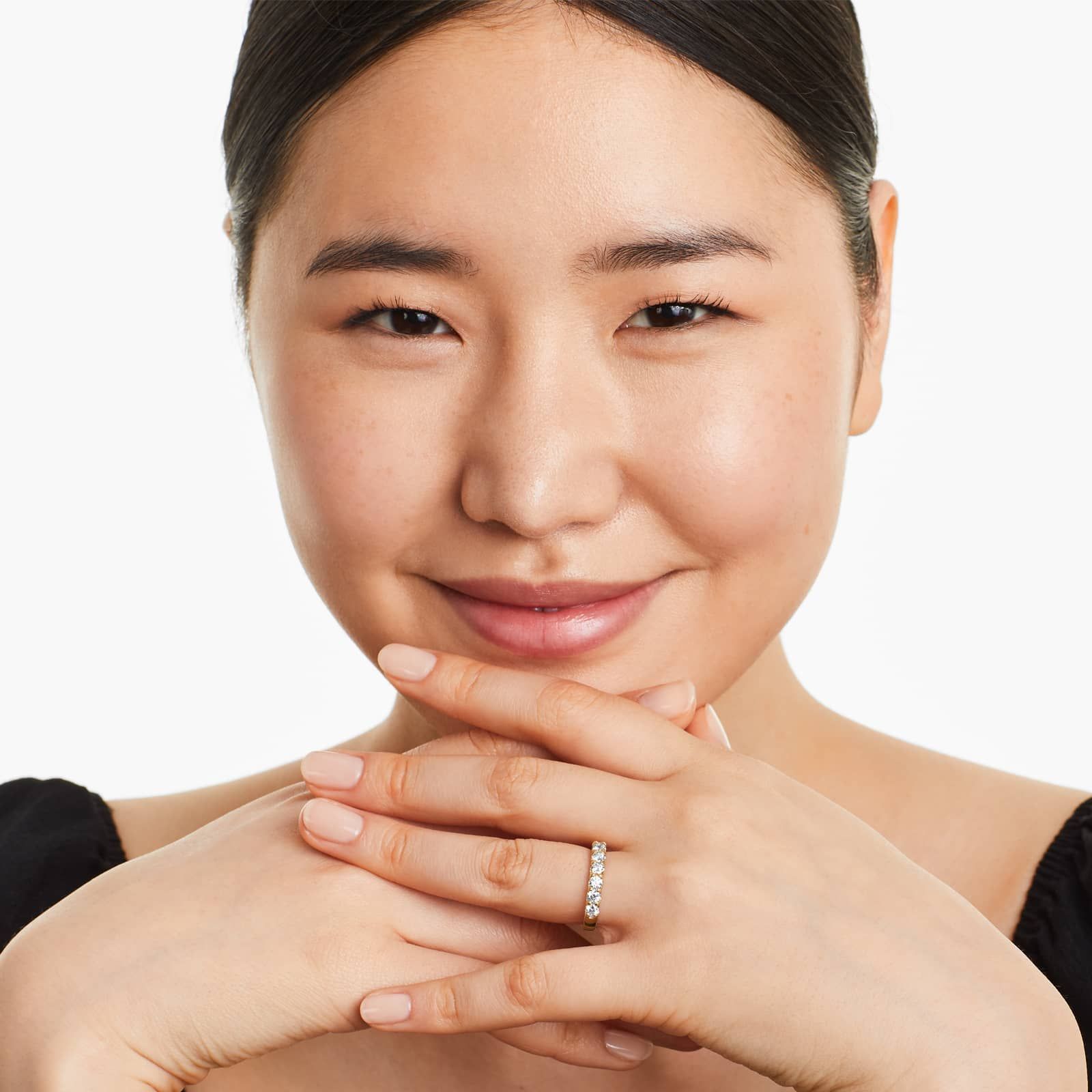 Shared Prong Seven Stone Contour Anniversary Ring With 0.75 CTW Diamonds In 14K Yellow Gold (2.50mm)