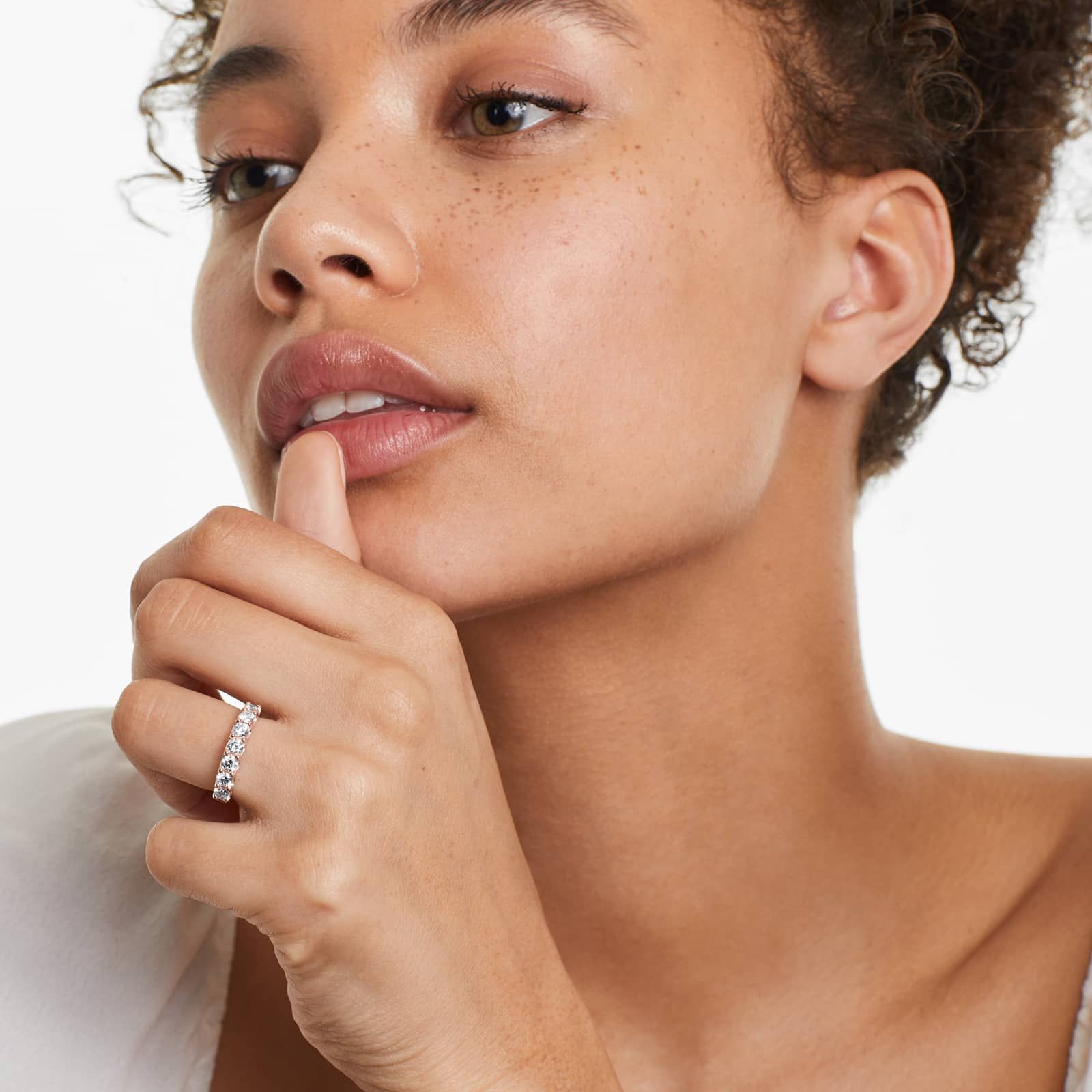 Shared Prong Seven Stone Contour Anniversary Ring With 1 CTW Diamonds In 14K Rose Gold (3.00mm)