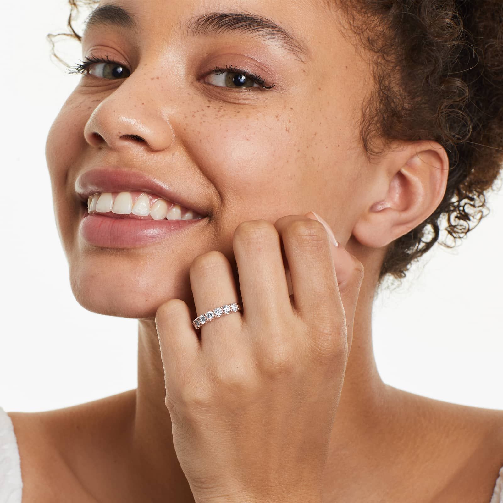 Shared Prong Seven Stone Contour Anniversary Ring With 1 CTW Diamonds In 14K Rose Gold (3.00mm)