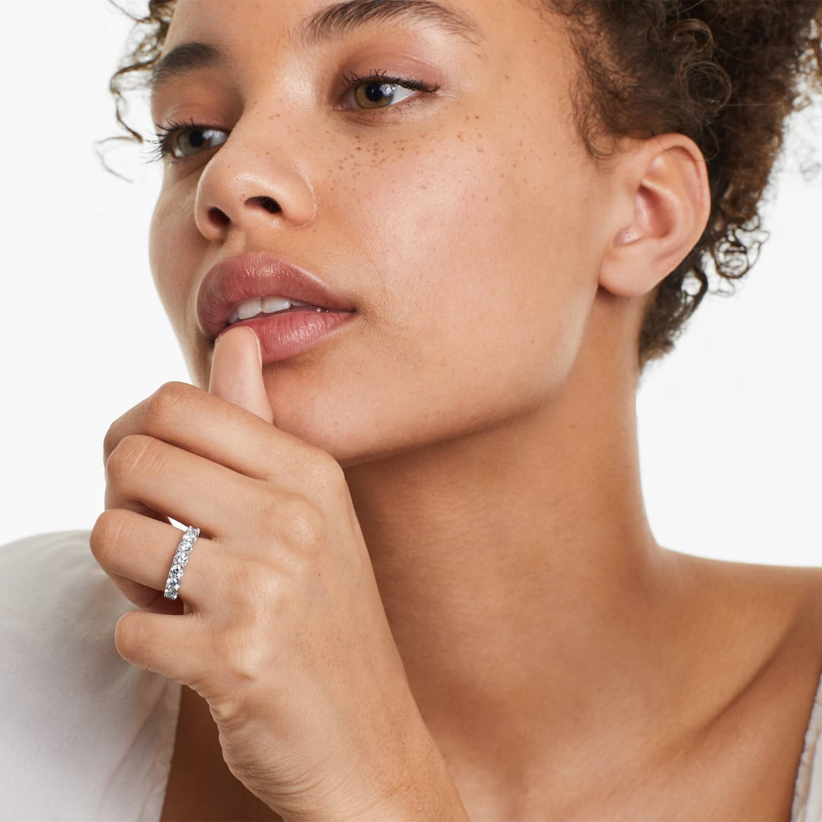 Shared Prong Seven Stone Contour Anniversary Ring With 1 CTW Diamonds In Platinum (3.00mm)