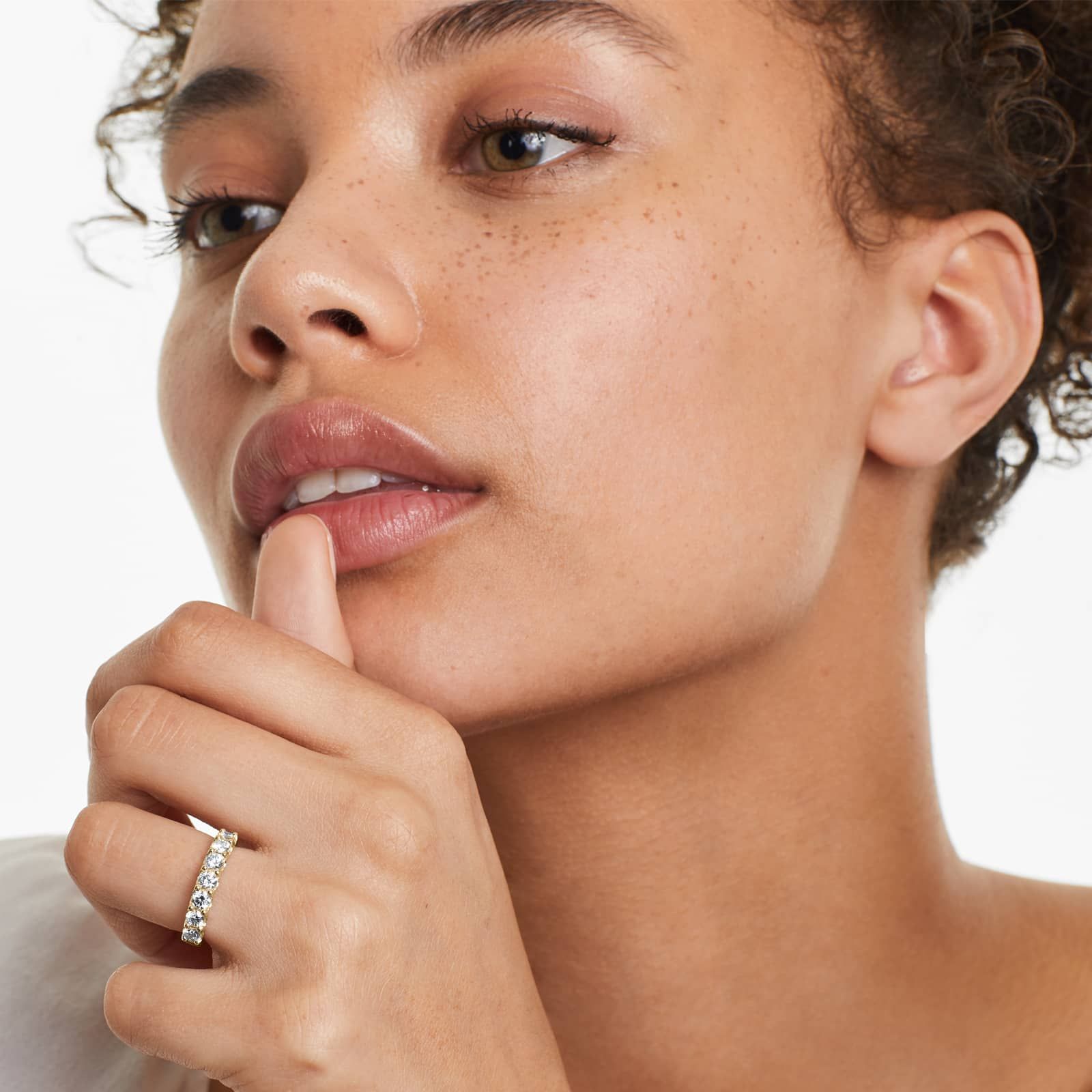 Shared Prong Seven Stone Contour Anniversary Ring With 1 CTW Diamonds In 14K Yellow Gold (3.00mm)