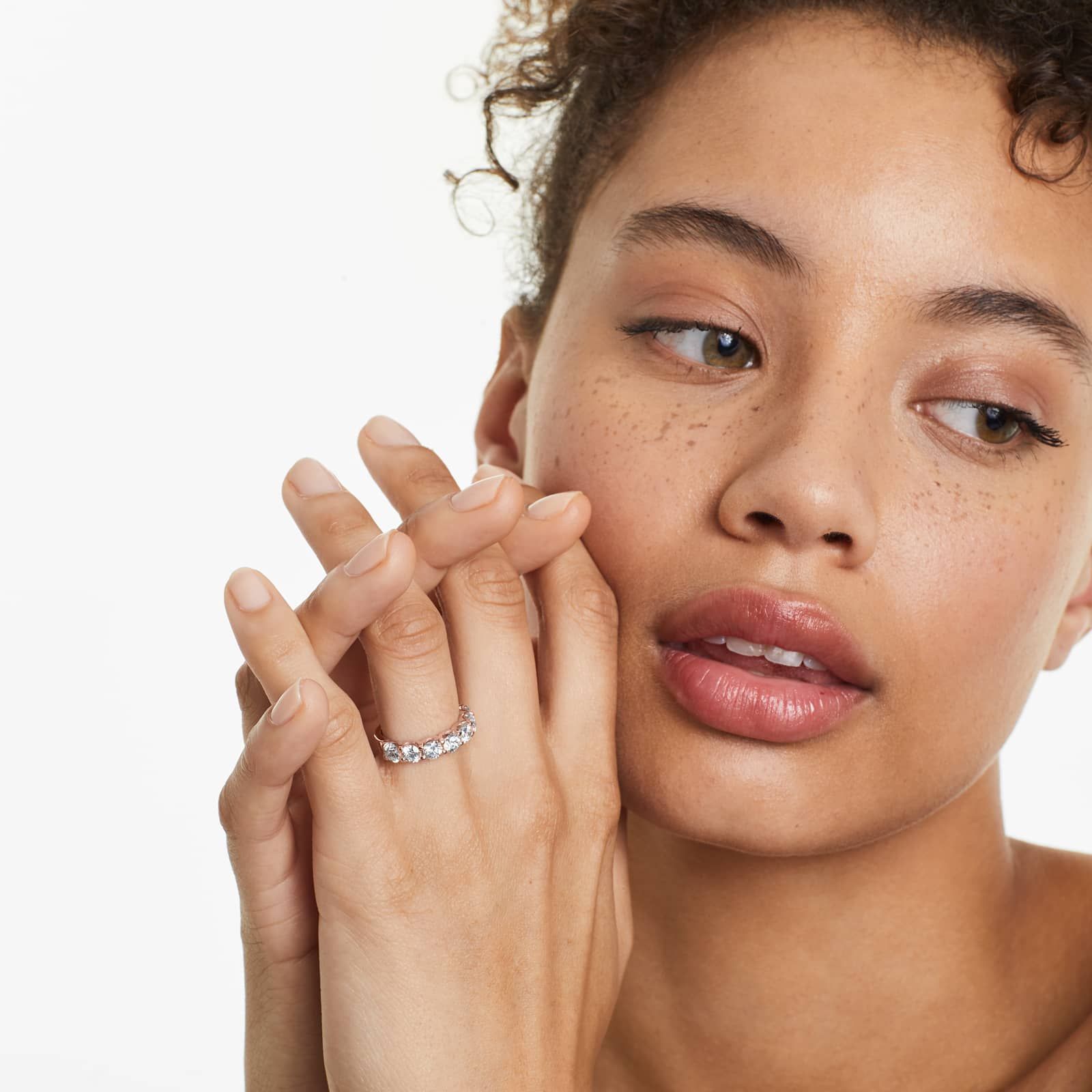 Shared Prong Seven Stone Contour Anniversary Ring With 2 CTW Diamonds In 14K Rose Gold (3.50mm)