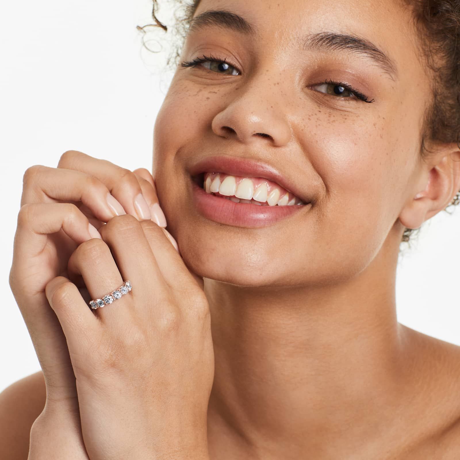 Shared Prong Seven Stone Contour Anniversary Ring With 2 CTW Diamonds In 14K Rose Gold (3.50mm)