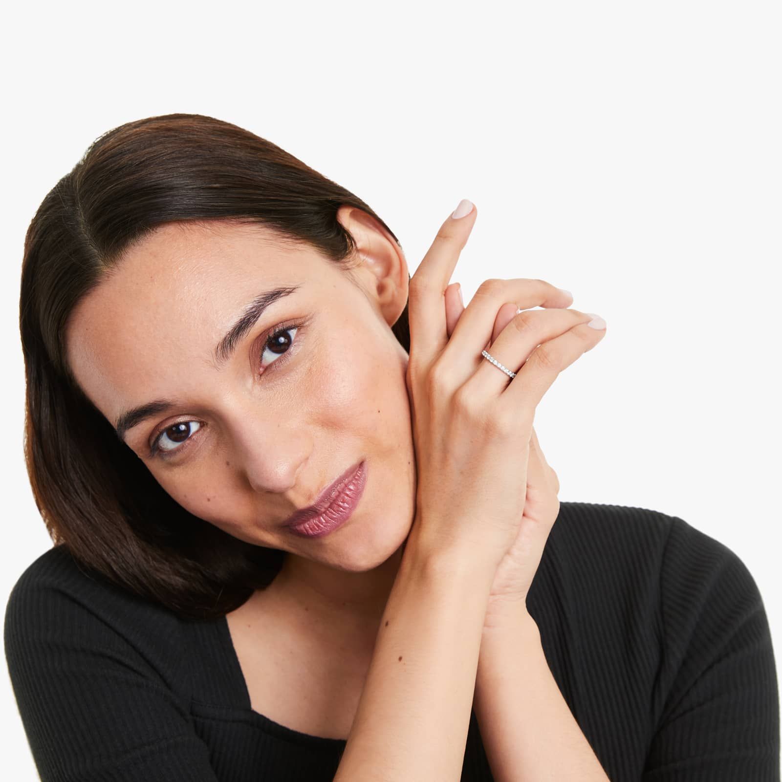 Shared Prong Contour Eternity Ring With 1 CTW Diamonds In Platinum (2.00mm)