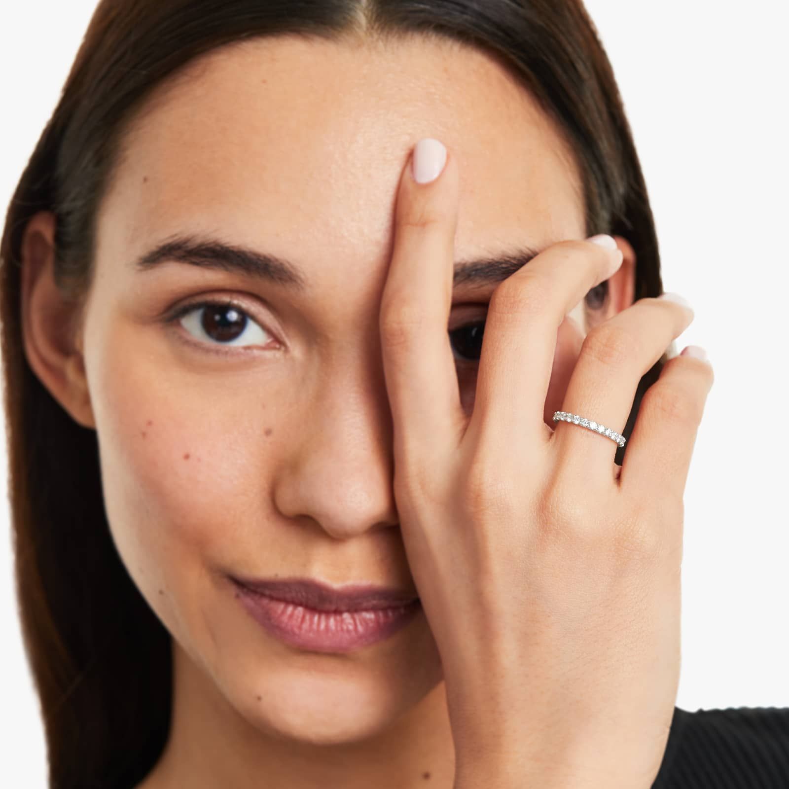 Shared Prong Contour Eternity Ring With 1 CTW Diamonds In Platinum (2.00mm)