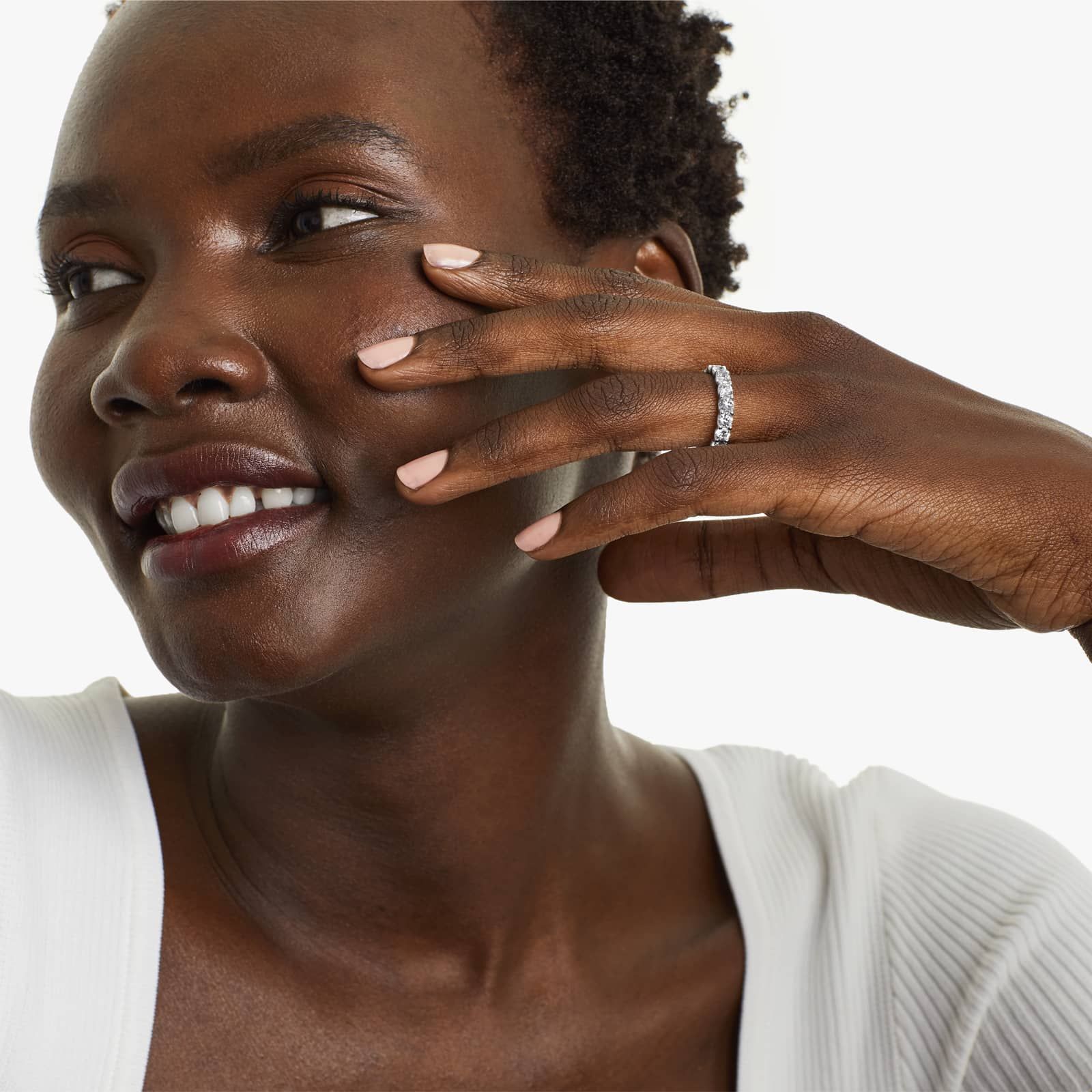 Shared Prong Contour Eternity Ring With 3 CTW Diamonds In Platinum (3.50mm)