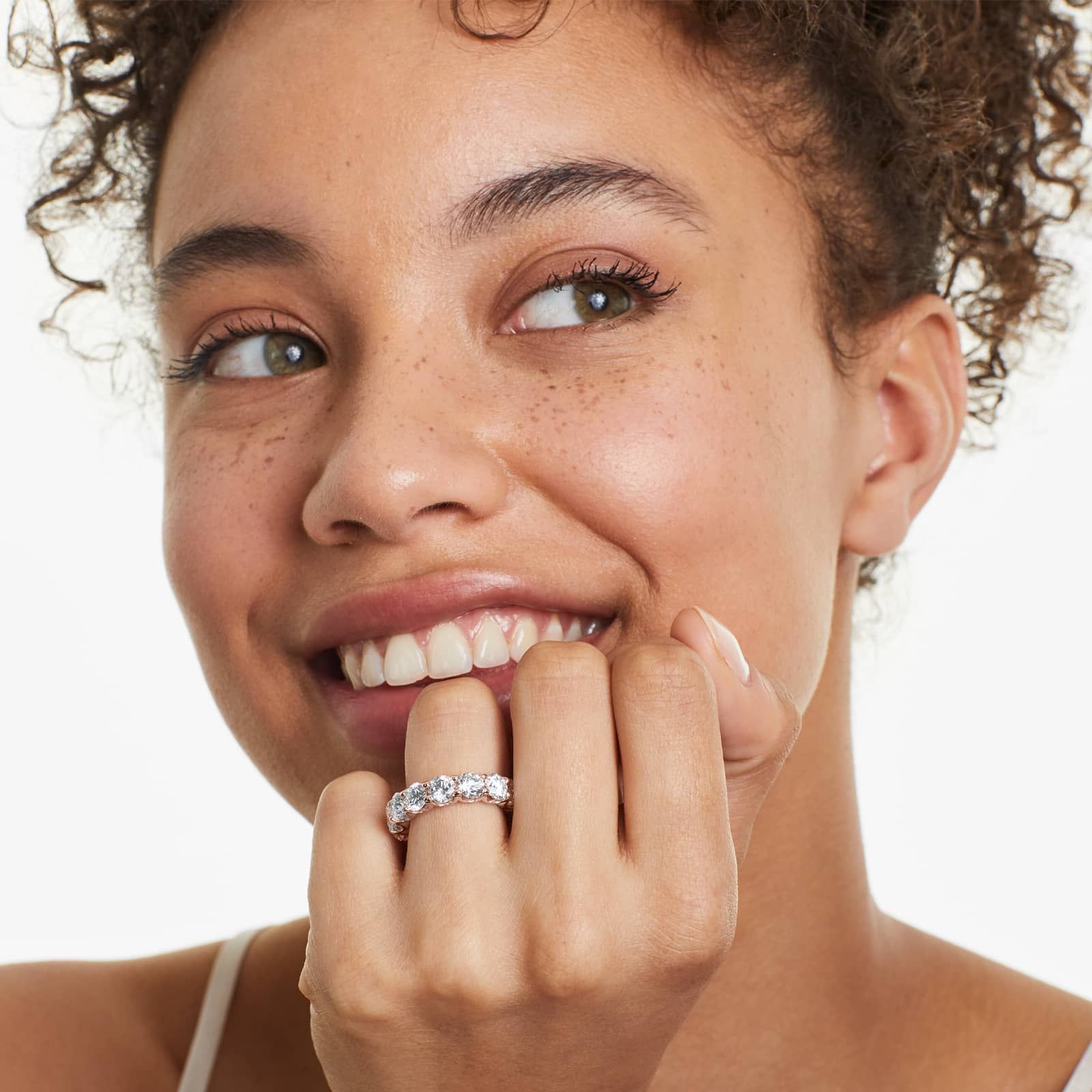 Shared Prong Contour Eternity Ring With 7 CTW Diamonds In 14K Rose Gold (5.00mm)