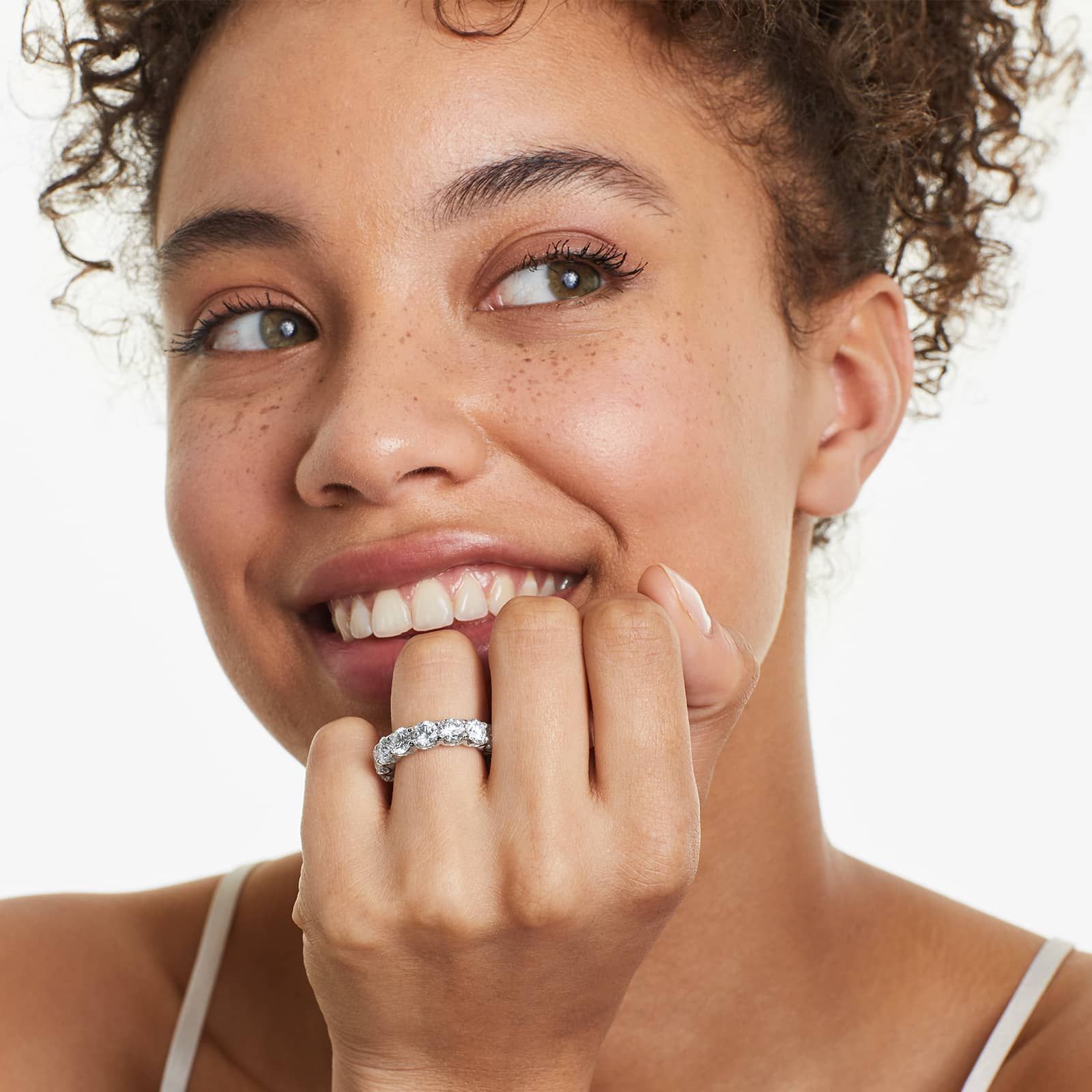 Shared Prong Contour Eternity Ring With 7 CTW Diamonds In Platinum (5.00mm)