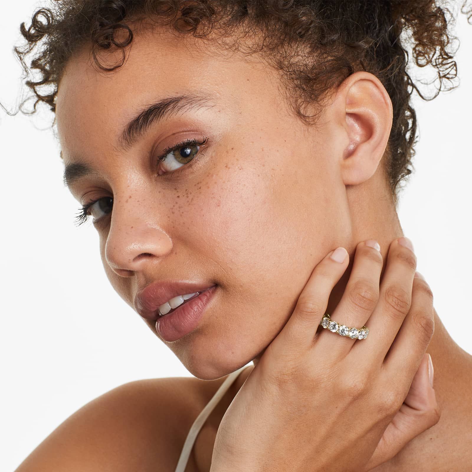 Shared Prong Contour Eternity Ring With 7 CTW Diamonds In 14K Yellow Gold (5.00mm)