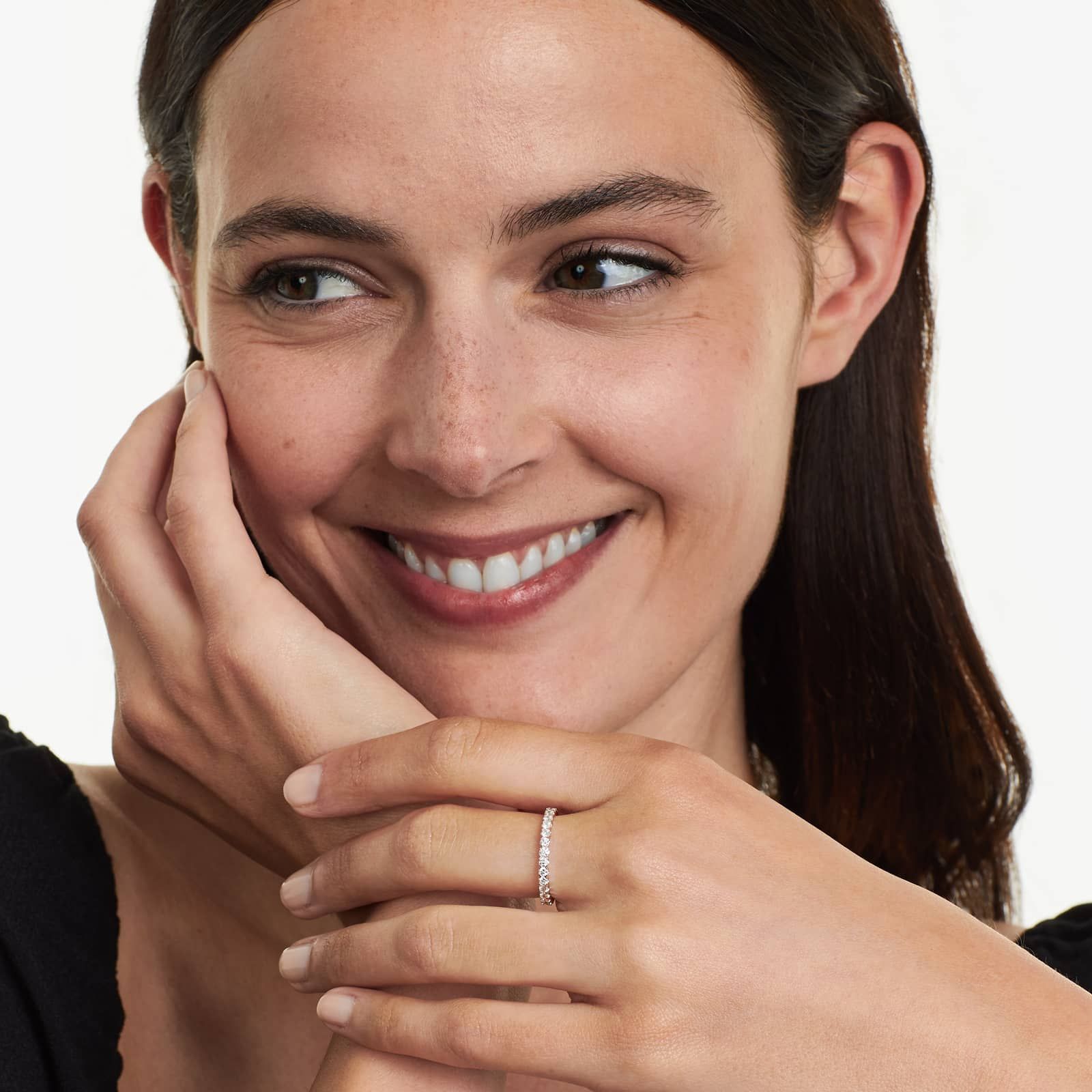 Fishtail Eternity Ring With 1 CTW Diamonds In 14K Rose Gold (2.00mm)