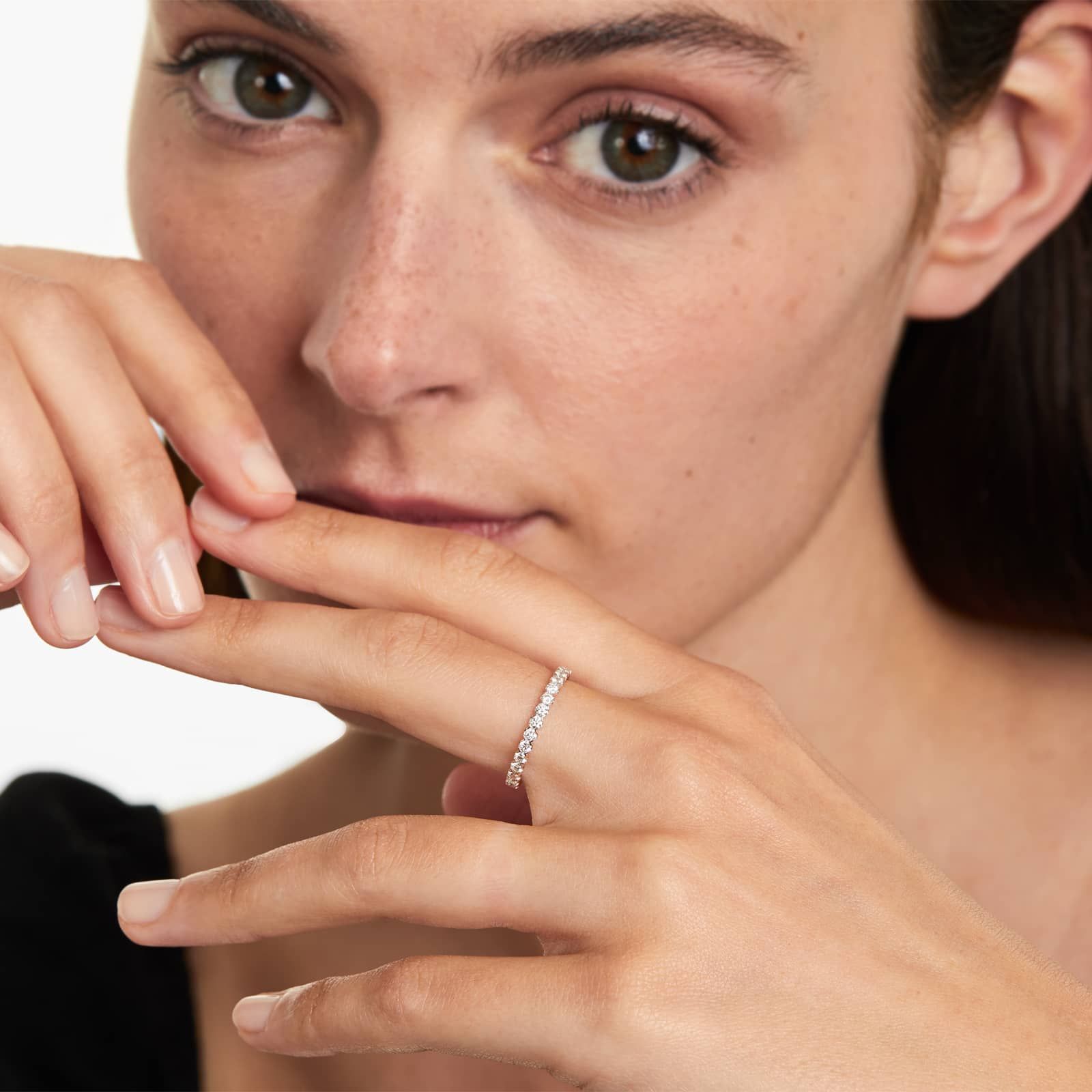 Fishtail Eternity Ring With 1 CTW Diamonds In 14K Rose Gold (2.00mm)