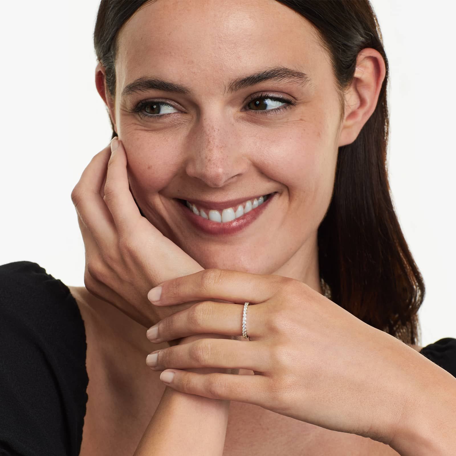 Fishtail Eternity Ring With 1 CTW Diamonds In 14K Yellow Gold (2.00mm)