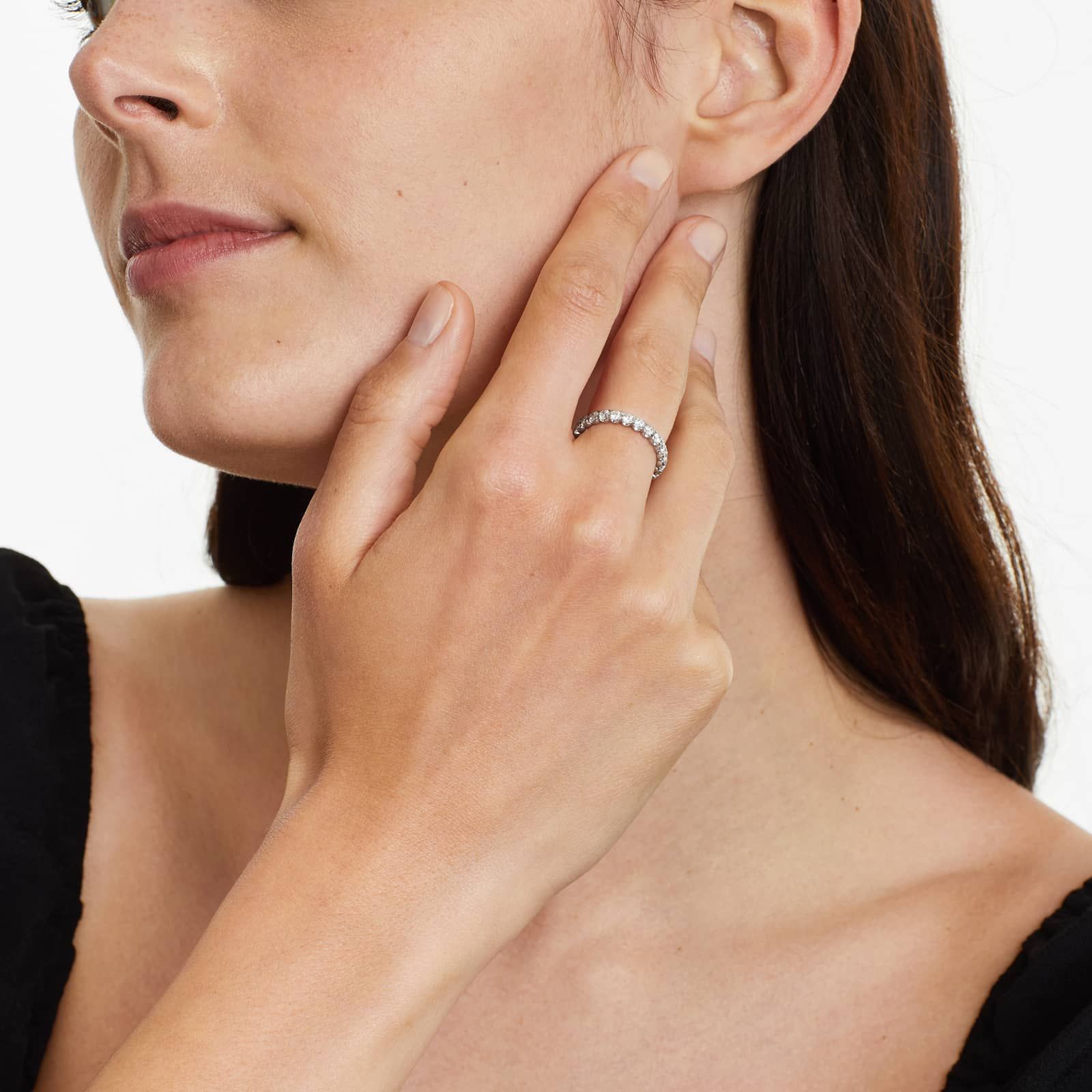 Fishtail Eternity Ring With 1.5 CTW Diamonds In 14K White Gold (2.50mm)