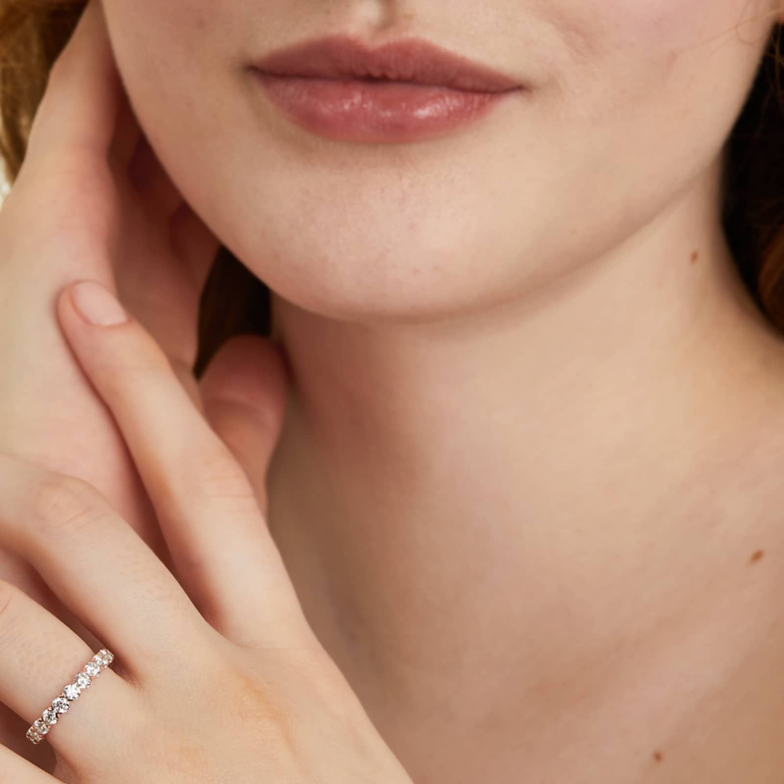 Fishtail Eternity Ring With 2 CTW Diamonds In 14K Rose Gold (3.00mm)