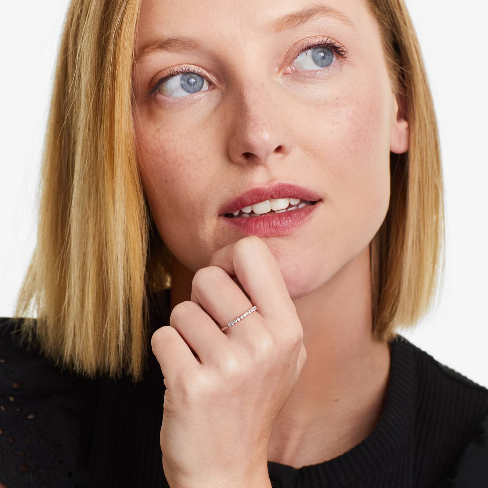 Shared Prong Contour Diamond Ring (0.25 CTW) In 14K Rose Gold