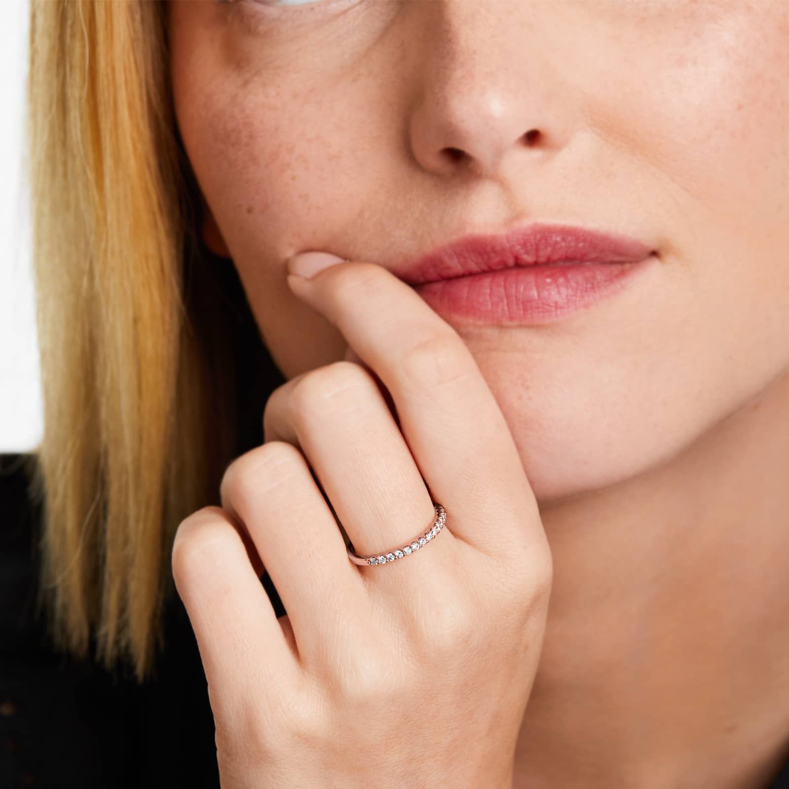 Shared Prong Contour Diamond Ring (0.25 CTW) In 14K Rose Gold