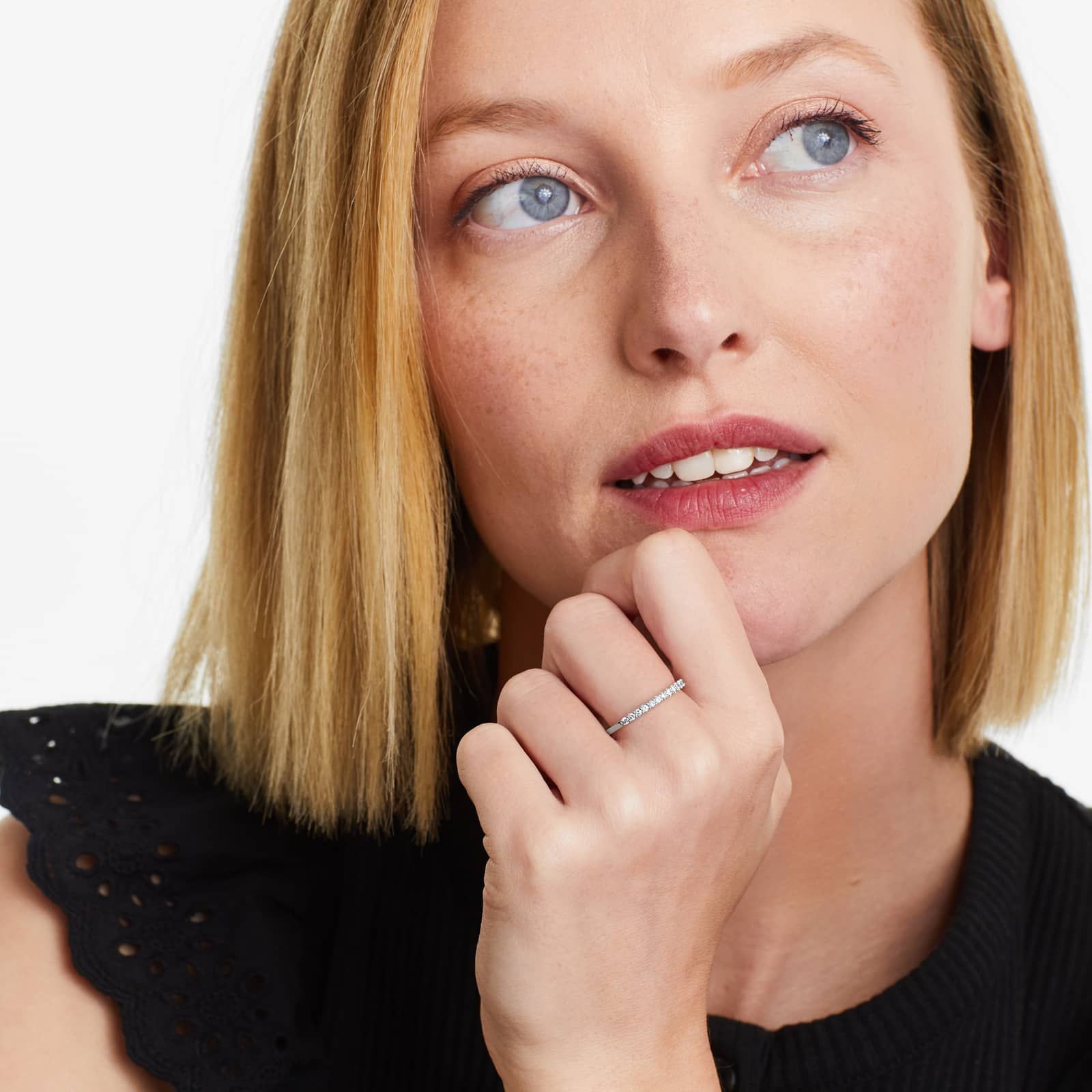 Shared Prong Contour Diamond Ring (0.25 CTW) In 14K White Gold