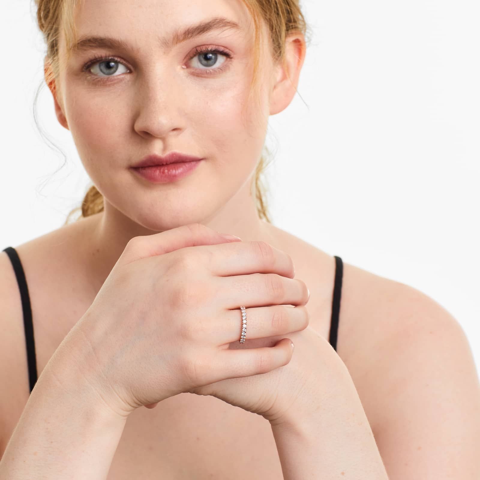 Shared Prong Contour Diamond Ring (0.5 CTW) In 14K Rose Gold