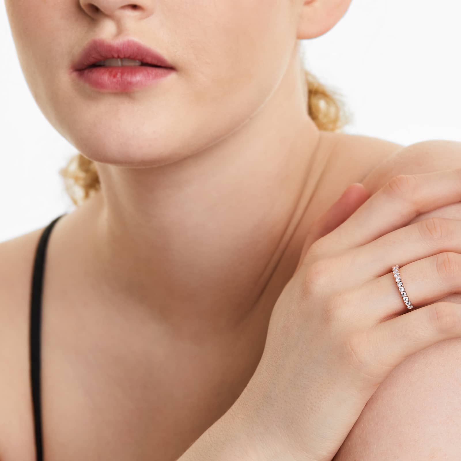 Shared Prong Contour Diamond Ring (0.5 CTW) In 14K Rose Gold