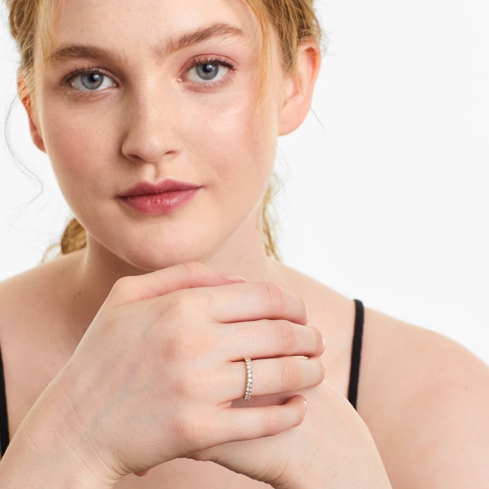 Shared Prong Contour Diamond Ring (0.5 CTW) In 14K Yellow Gold