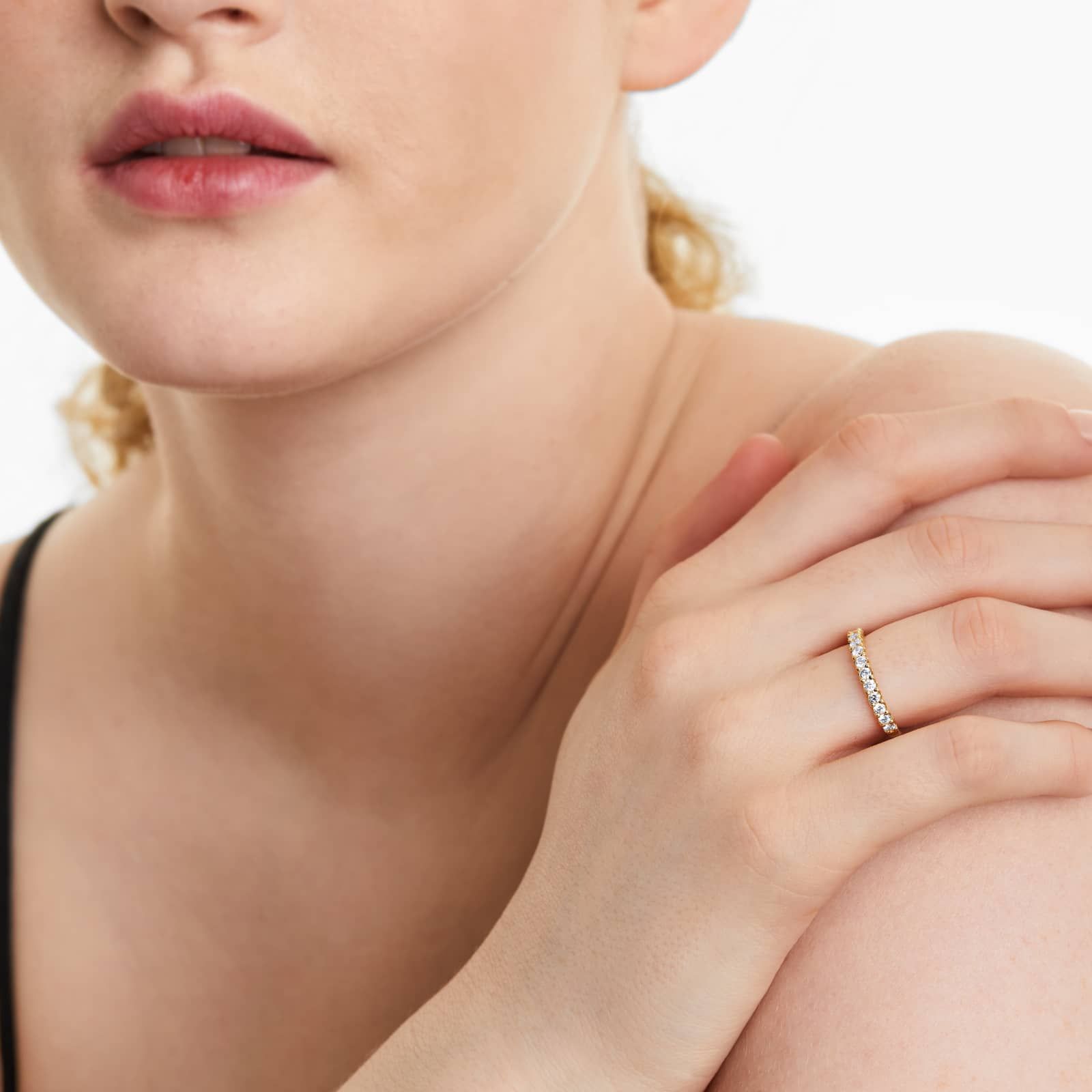 Shared Prong Contour Diamond Ring (0.5 CTW) In 14K Yellow Gold