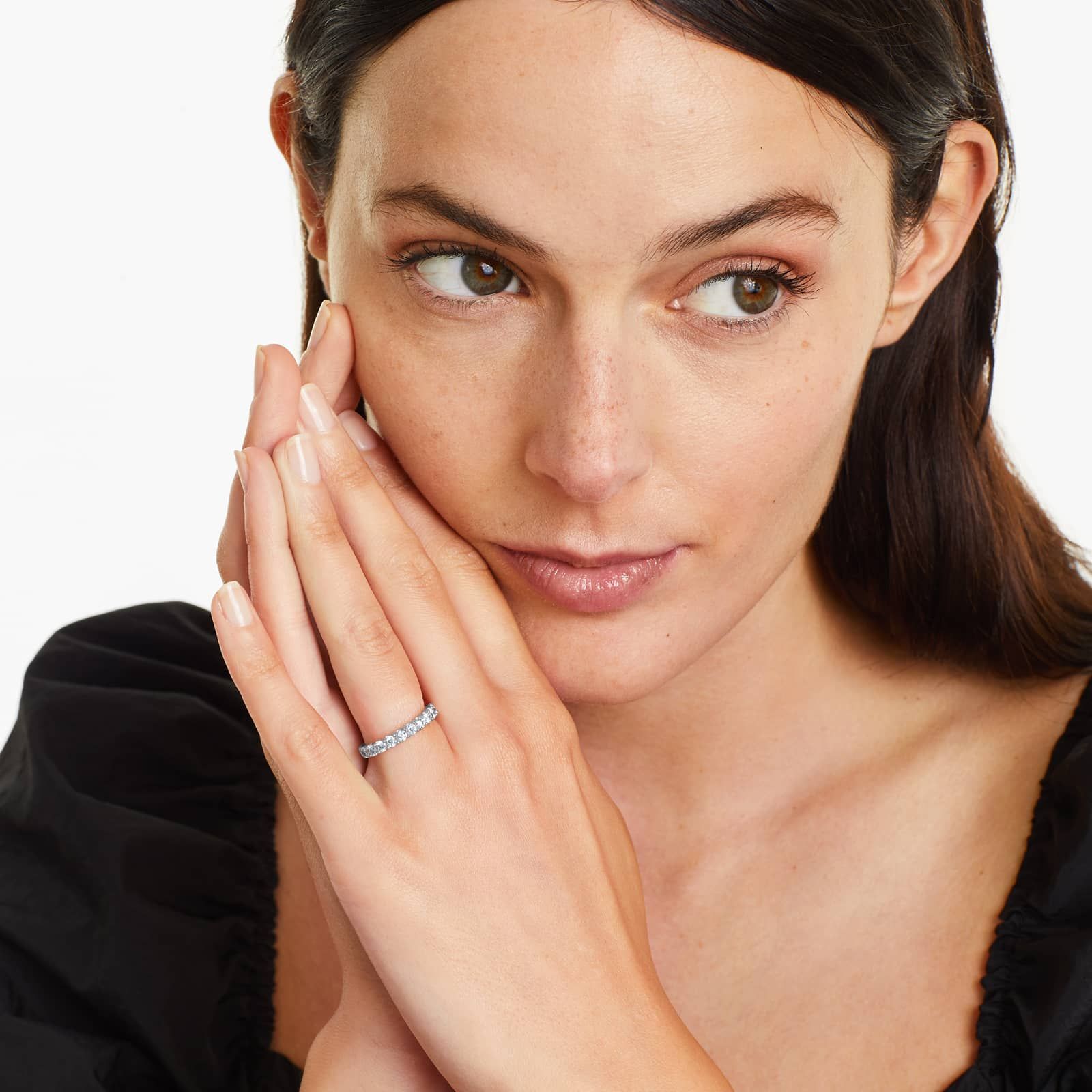 Shared Prong Contour Diamond Ring (0.75 CTW) In 14K White Gold