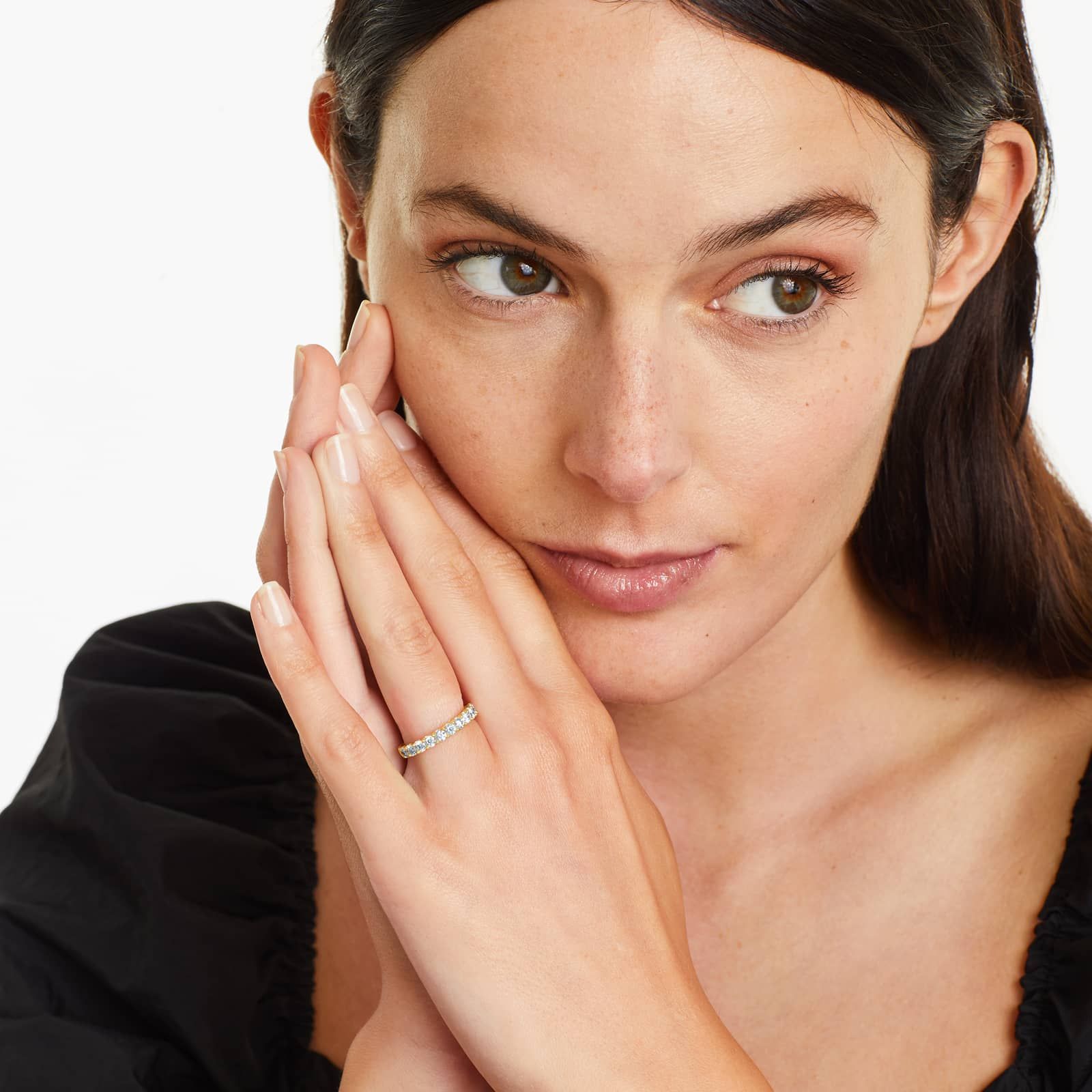 Shared Prong Contour Diamond Ring (0.75 CTW) In 14K Yellow Gold